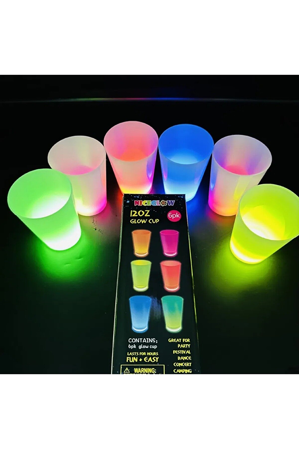 Go İthalat Glow Parti̇si̇ Bardakları 6 Renk 6 Adet 1.5 Oz 4.5 X 6.5 Cm (5258)