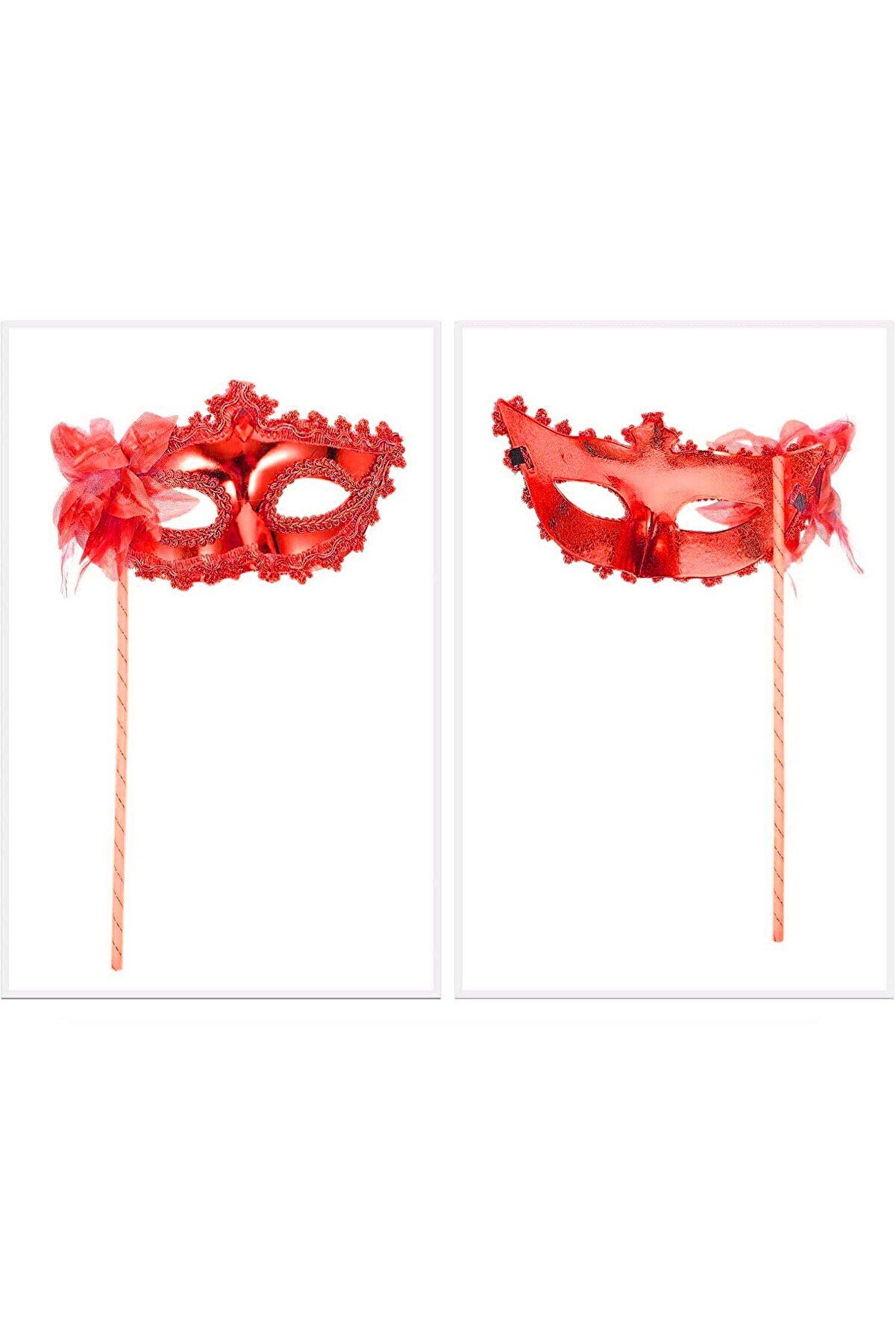 Go İthalat Kırmızı Işıltılı Tutmalı Fotoğraf &Ccedil;eki̇mi̇ Maskesi̇ 18X29 Cm (5258)