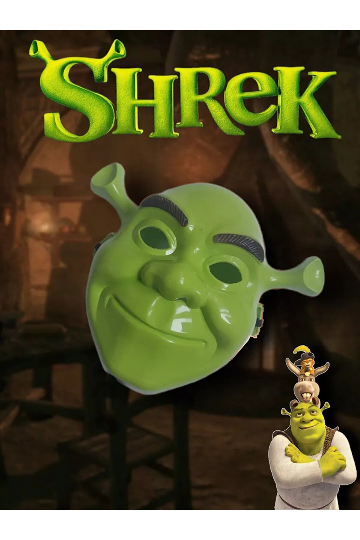 Go İthalat Yeşi̇l Shrek Maskesi̇ 21X25 Cm (5258)