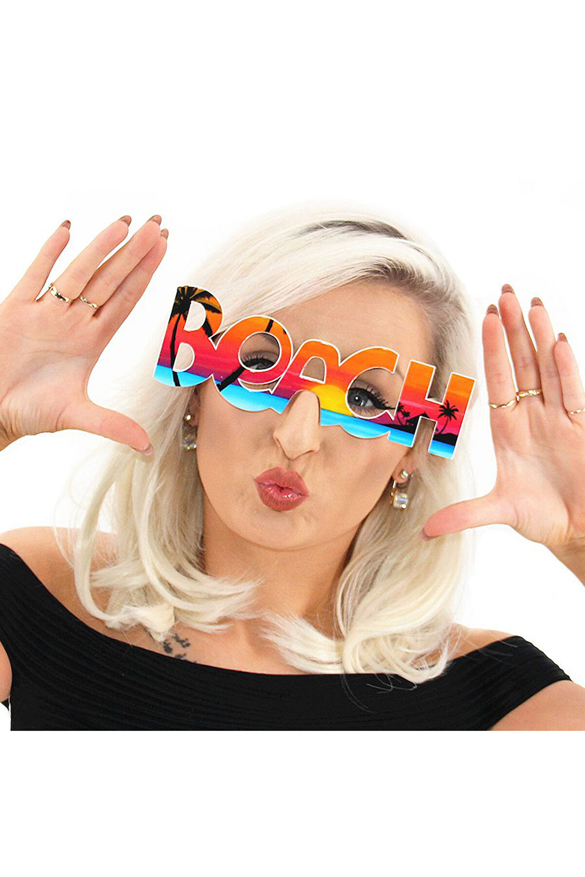 Go İthalat Beach Yazılı Parti̇ G&ouml;zl&uuml;ğ&uuml; Yaza Merhaba Hawai̇i̇ Show G&ouml;zl&uuml;ğ&uuml; 19X6 Cm (5258)