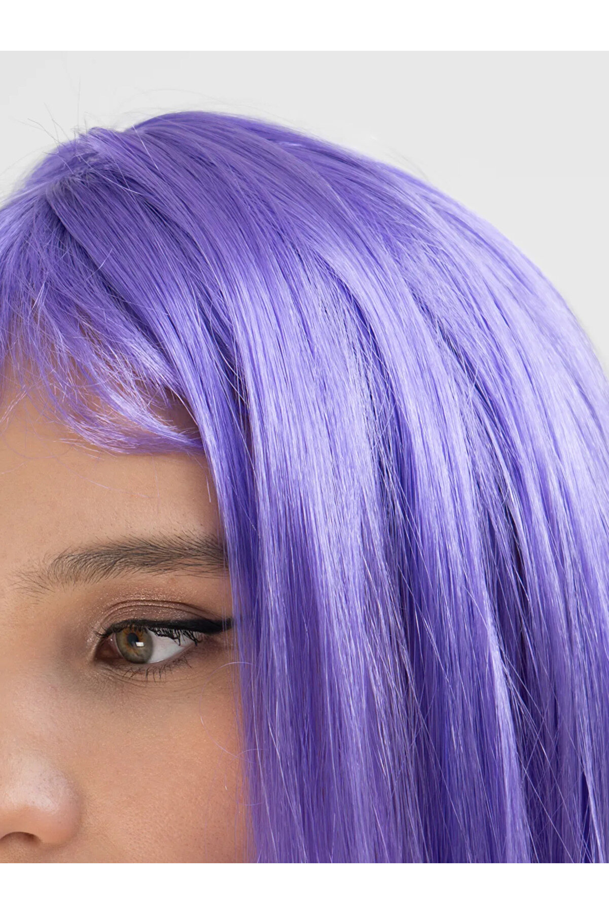 Go İthalat Mor Renk Uzun D&uuml;z Parti̇ Peruğu (5258)