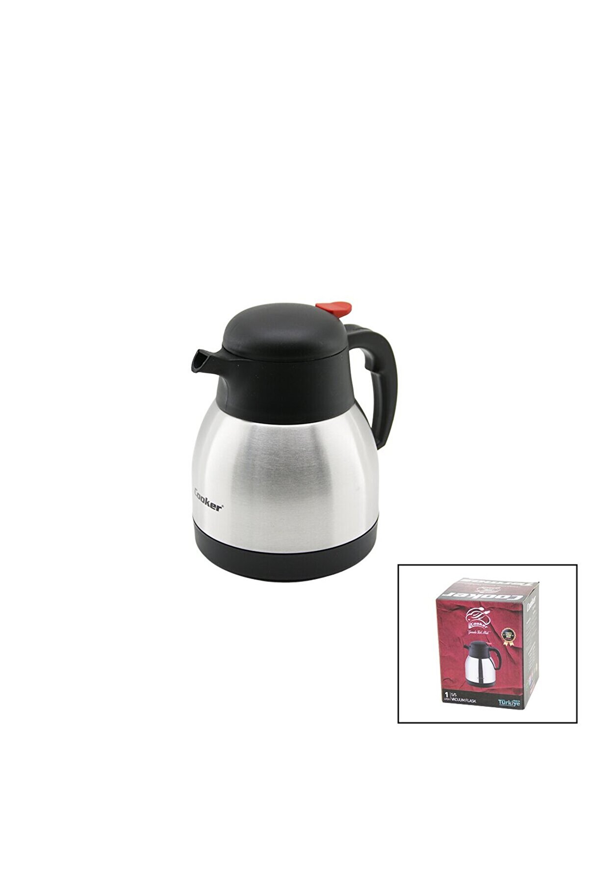 Go İthalat 1Lt &Ccedil;eli̇k Termos Inox Seri̇si̇ 12 Saat Sıcak - 24 Saat Soğuk &Ccedil;i̇ft Contalı Kapak