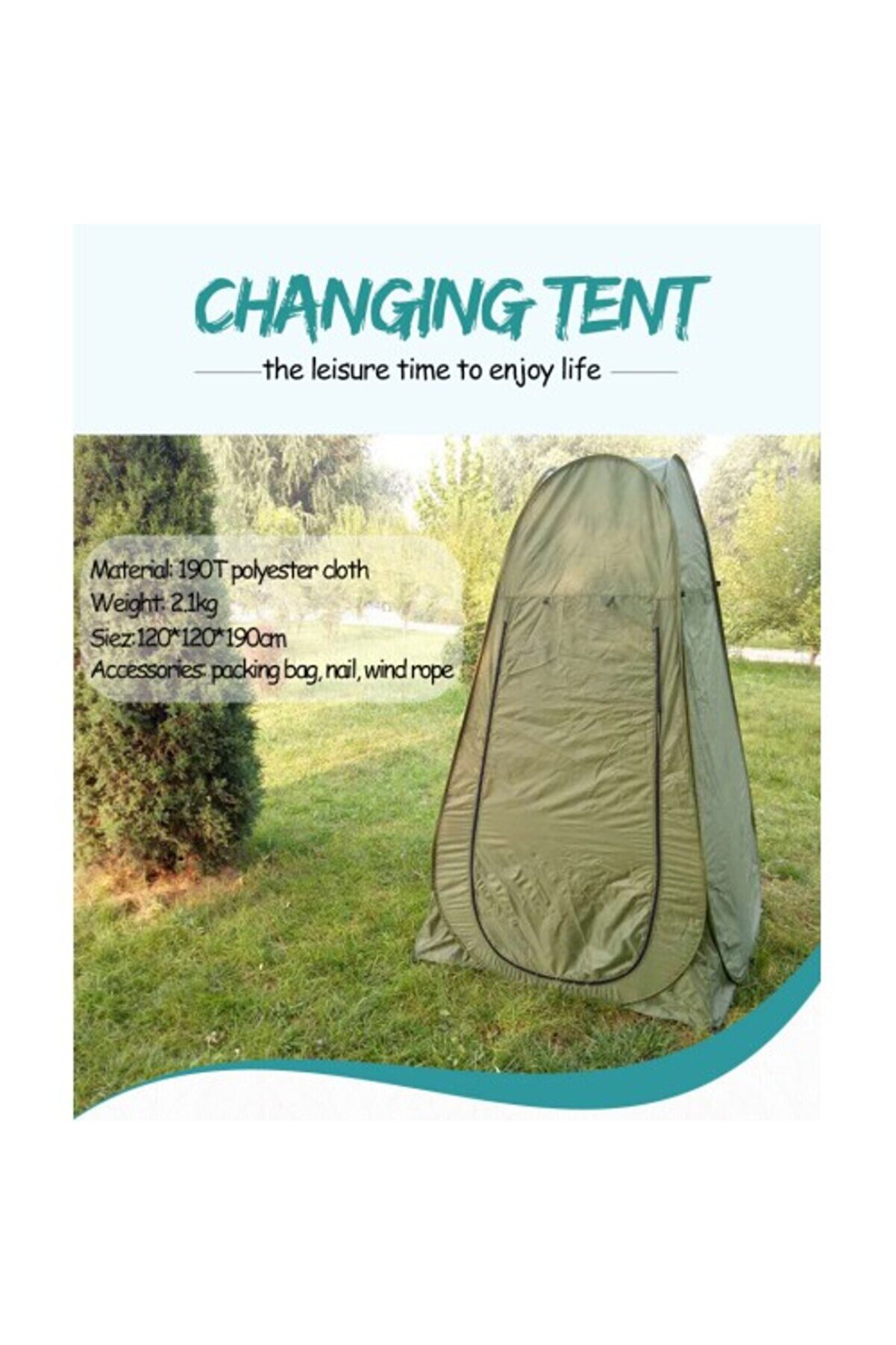 Kamp Alanı Duş Gi̇yi̇nme Wc Çadırı Fotoğrafcı Prova Kabi̇ni̇ 190X120X120