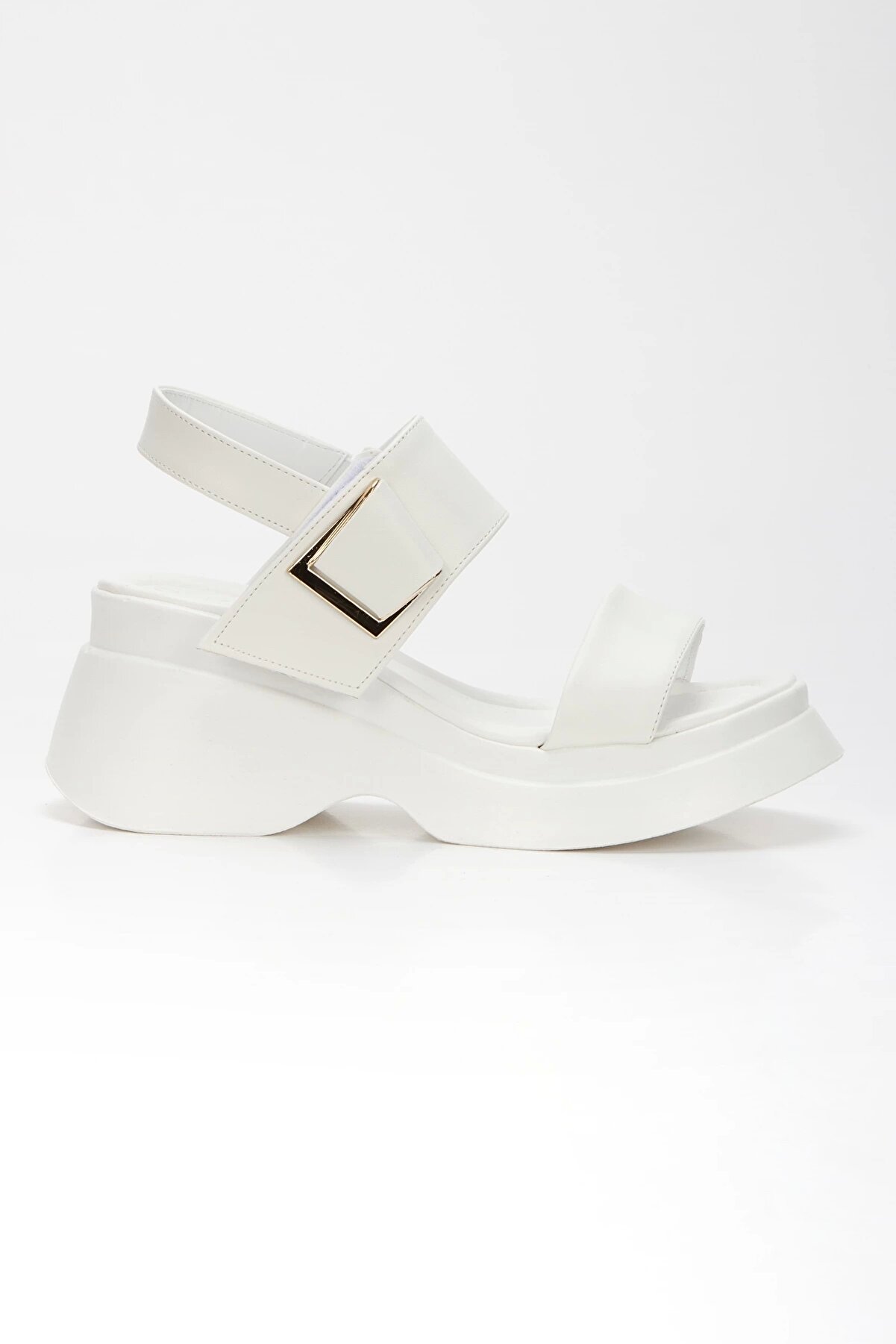 Gult Kadın Sandalet Cırt Kapamalı