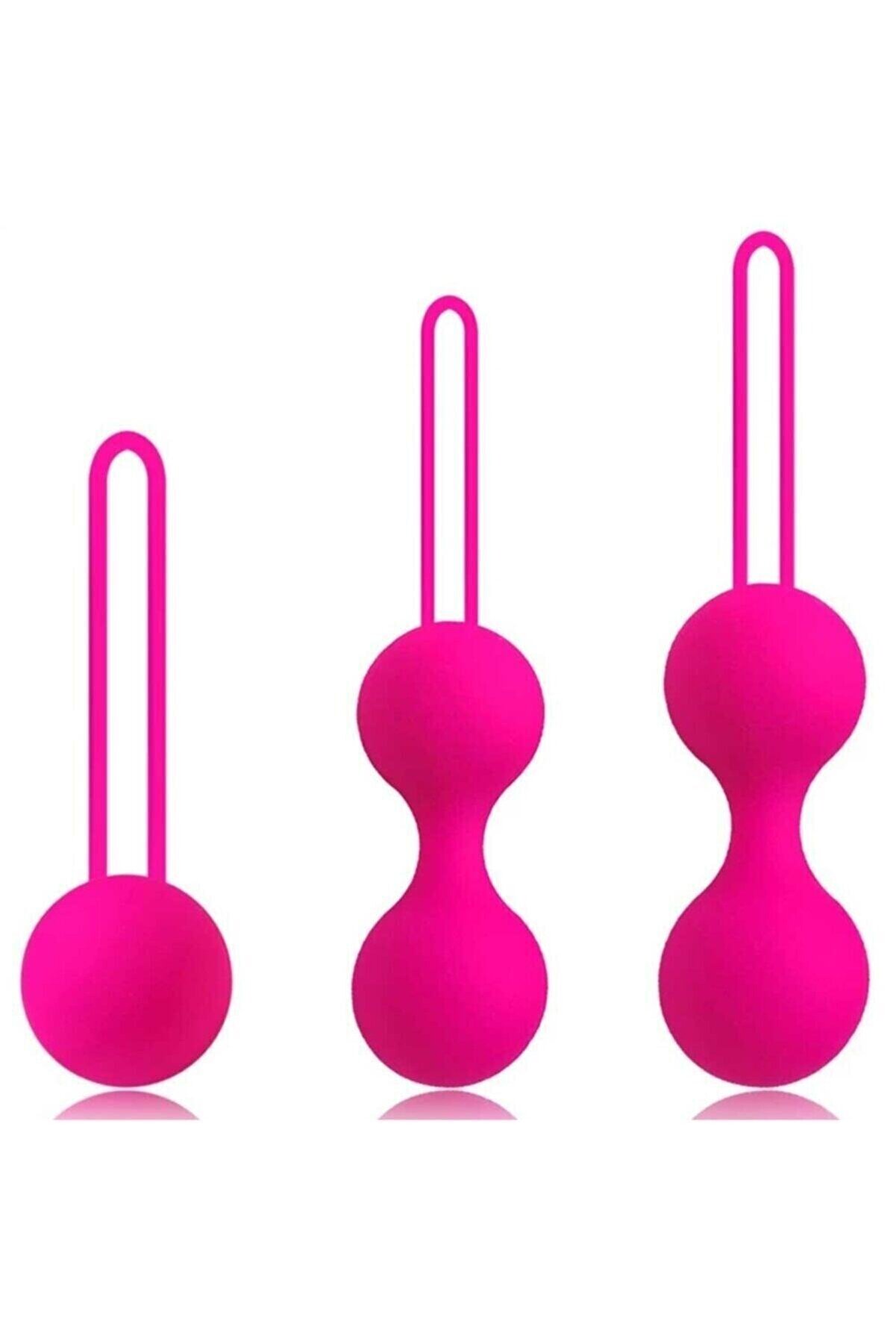 Erox Kegel Benwa Ball Medi̇kal Si̇li̇kon Kegel Egzersi̇z Seti̇ Pembe