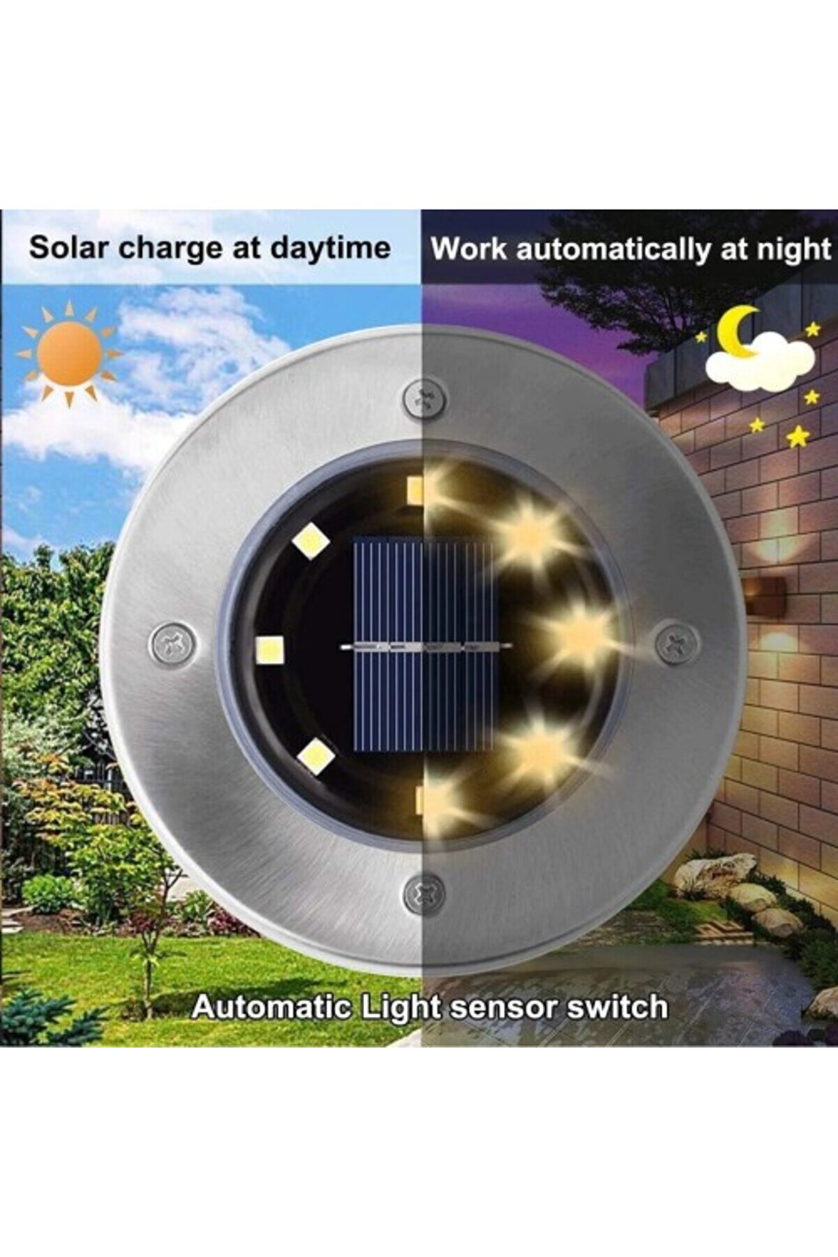 4 Lü Solar Panelli̇ Kazıklı Bahçe Aydınlatması