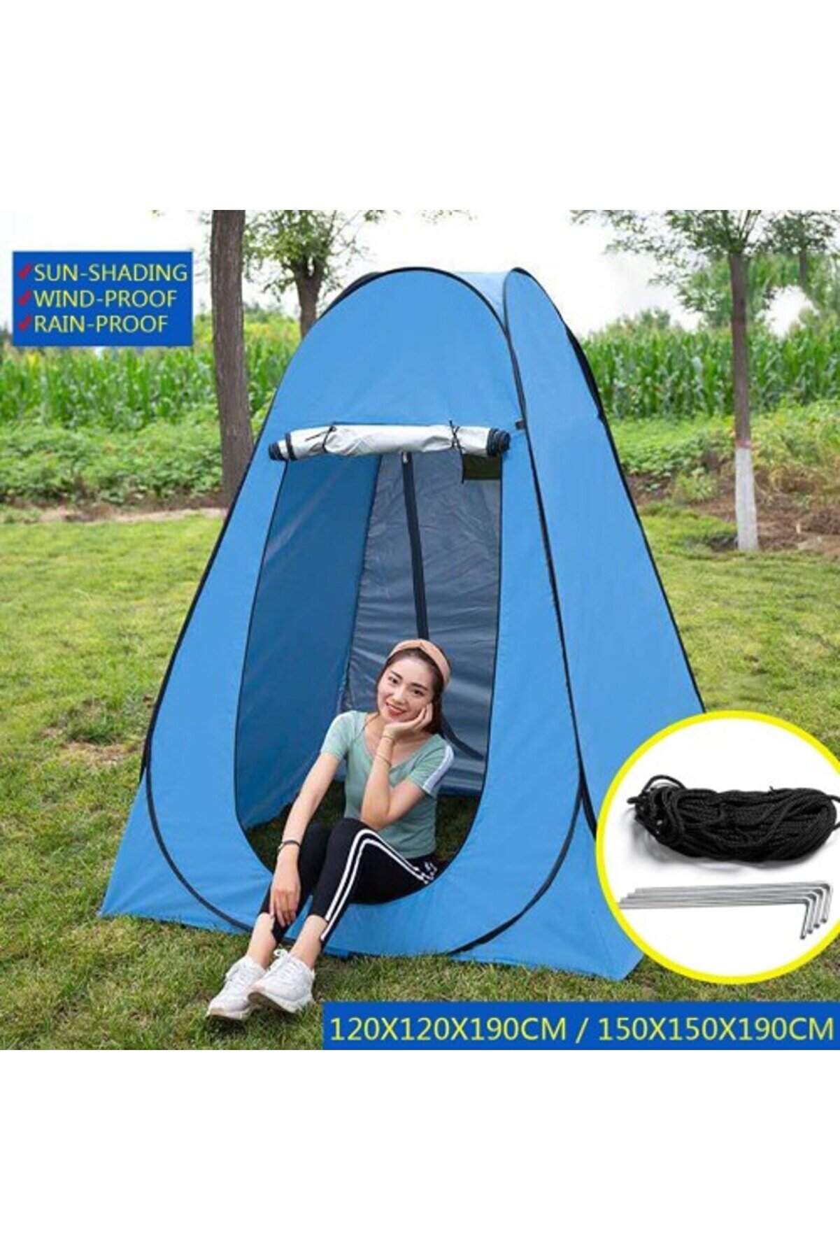 Kamp Alanı Duş Gi̇yi̇nme Wc Çadırı Fotoğrafcı Prova Kabi̇ni̇ 190X120X120