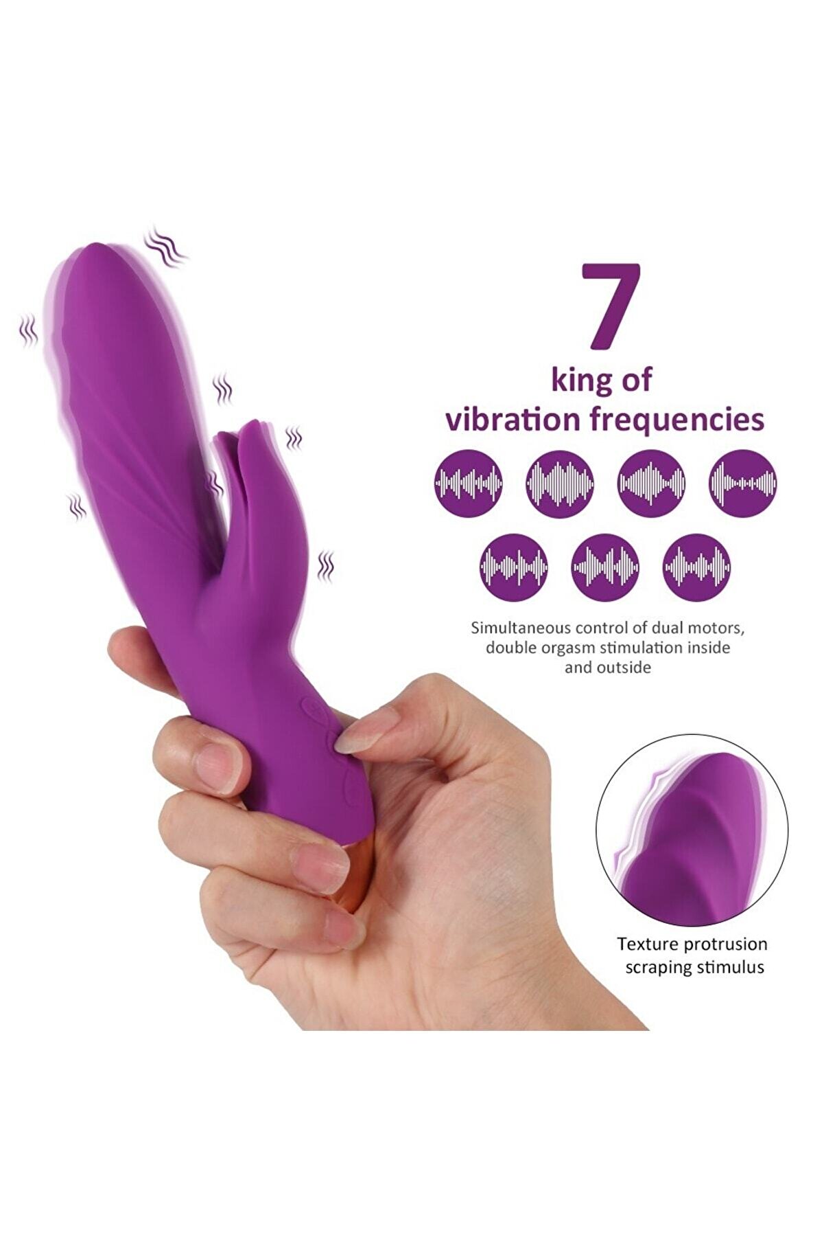 Erox Booker 7 Mod Flexi̇ble Esnek Şarjlı Rabbi̇t Vi̇brat&ouml;r