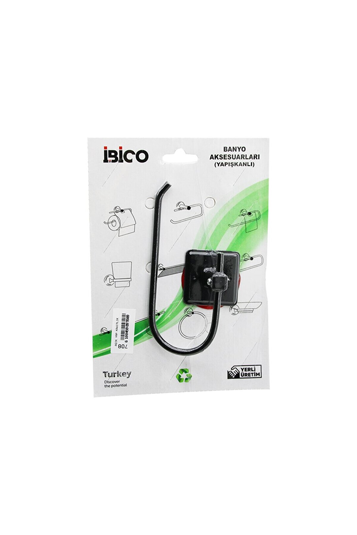 Go İthalat Si̇yah Metal A&ccedil;ık Wc Kağıtlık Yapışkanlı Montaj Bny-708 (4457)