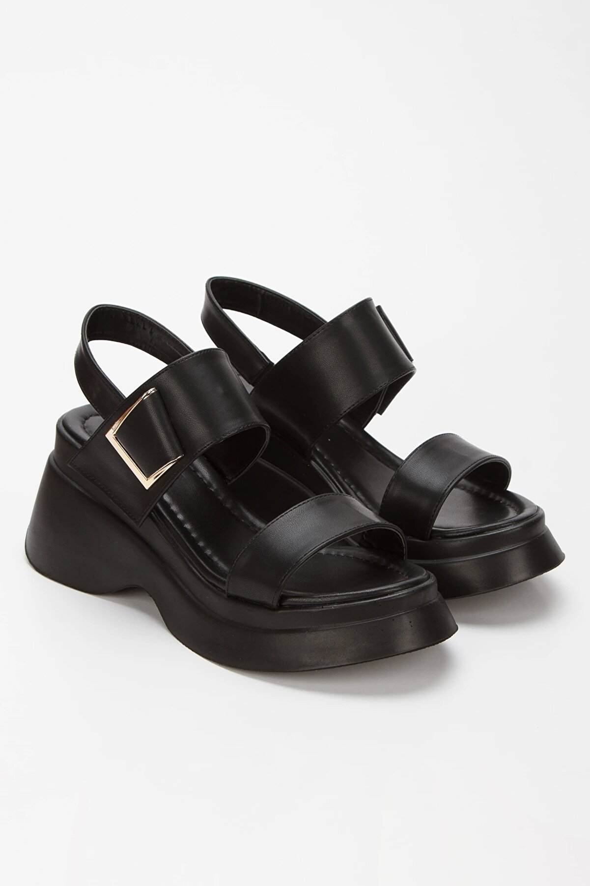 Gult Kadın Sandalet Cırt Kapamalı