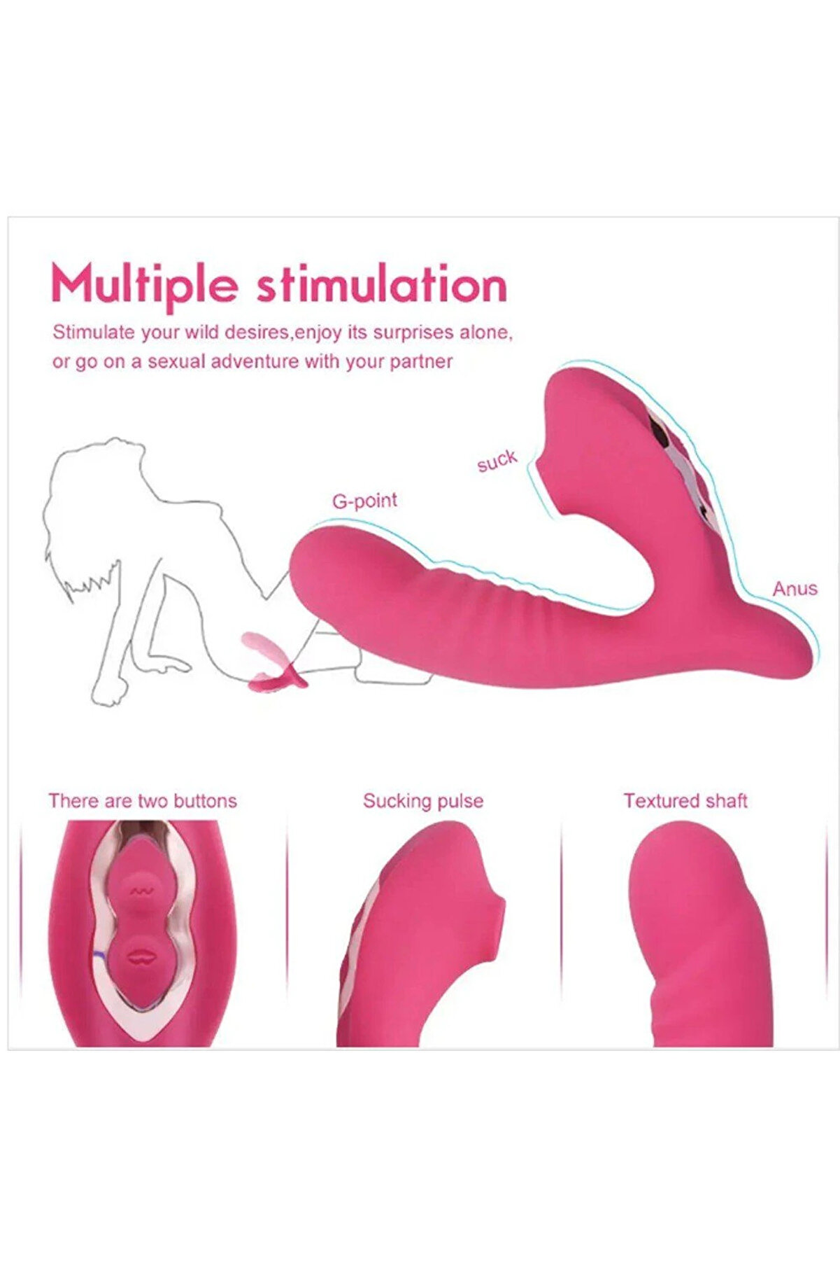 Erox Emi̇ş G&uuml;&ccedil;l&uuml; Ve G-Sti̇mulant 10 Mod Vi̇brator Pembe