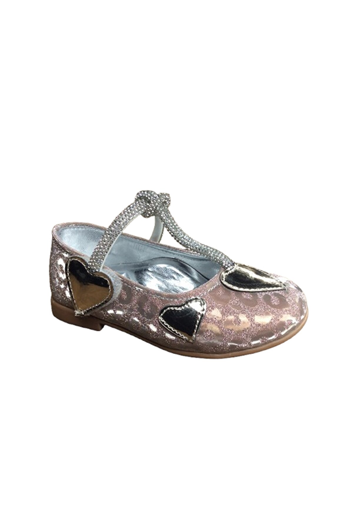 OrtopedikAL 1010 Ort Emt Bebe Pudra Parlak Babet Taşlı Kız Çocuk Abiye Ayakkabı Düğün