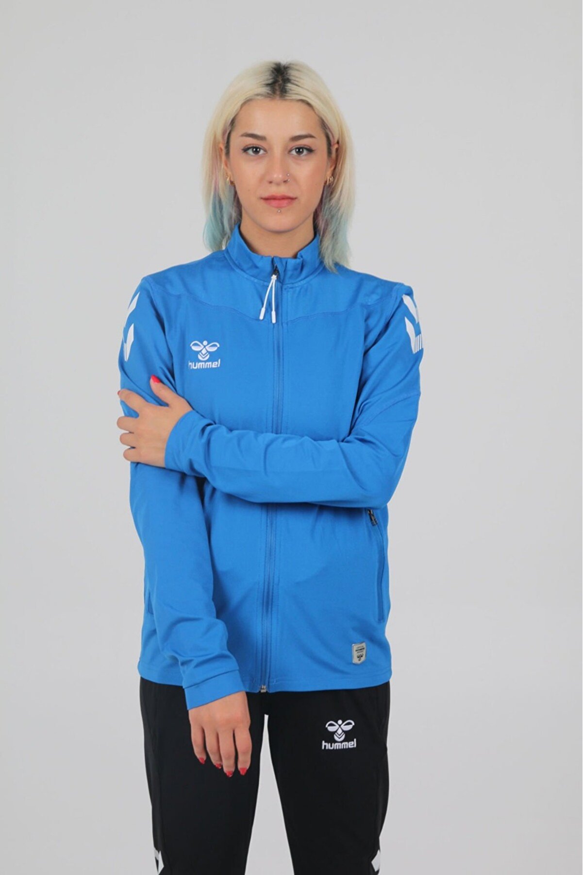 Hummel 922221-8448 Hummel Hmloregon Zıp Jacket Erkek Eşofman Üst Dawn Blue