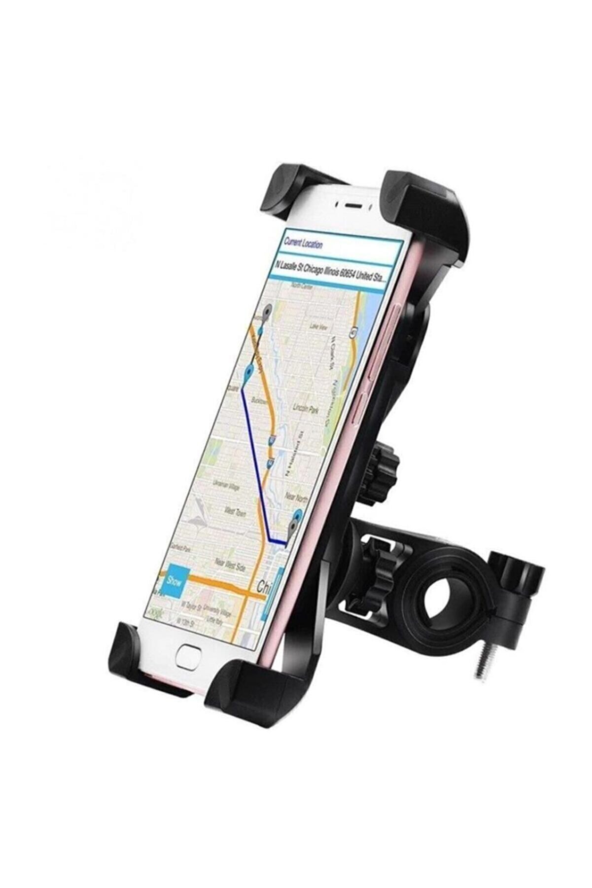 Bi̇si̇klet Motosi̇klet Ayarlanabi̇li̇r Gi̇don Bağlantılı Telefon Tutucu Si̇yah