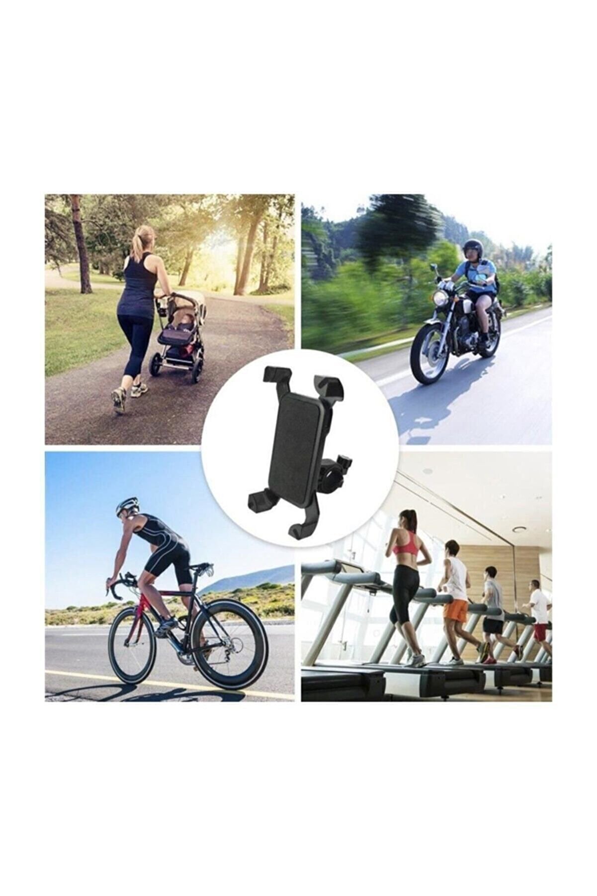 Bi̇si̇klet Motosi̇klet Ayarlanabi̇li̇r Gi̇don Bağlantılı Telefon Tutucu Si̇yah