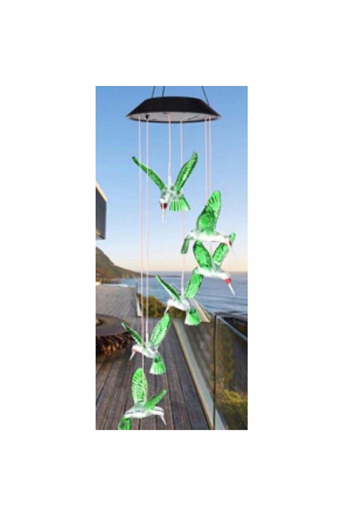 Solar Led Işıklı Kuşlu Bahçe Dekoru 6 Ledli̇,Renkli̇ Işık