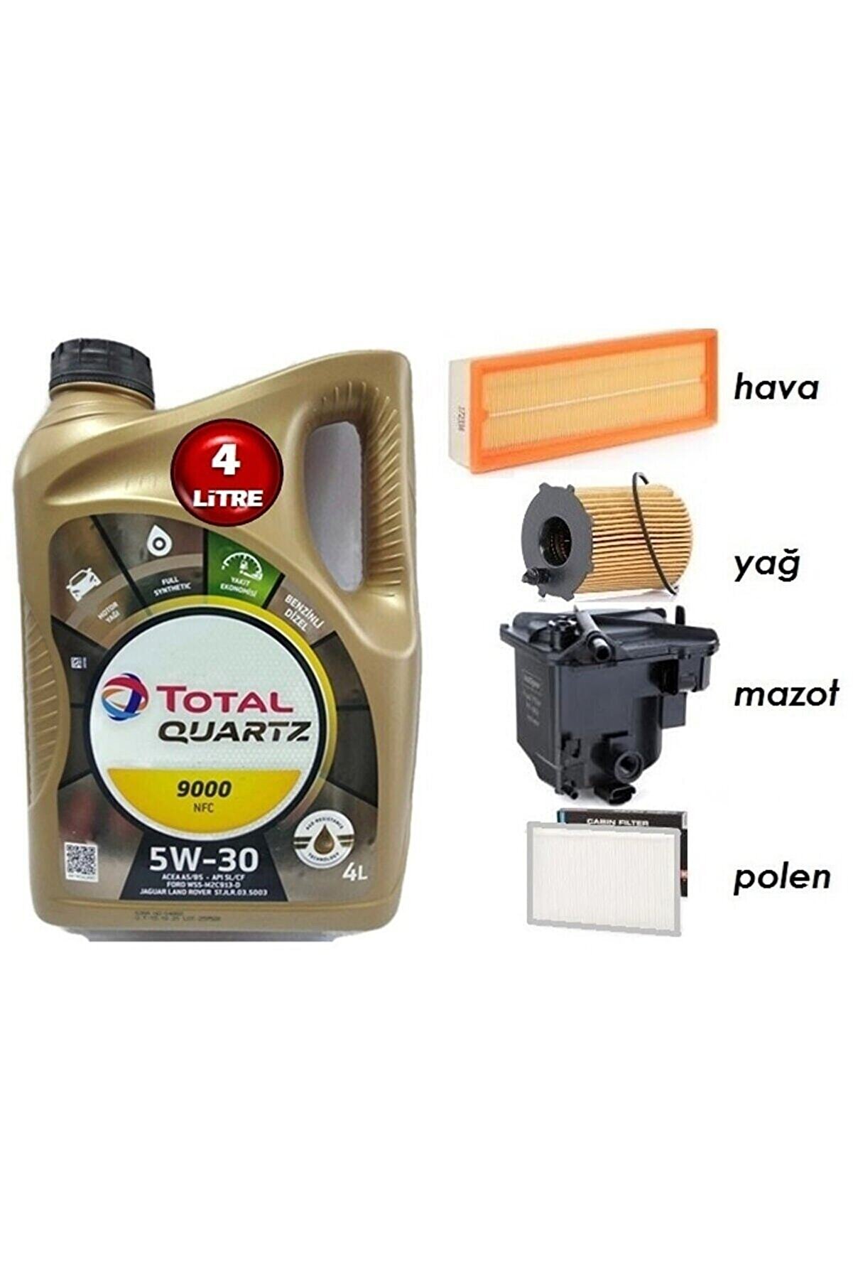 TOTAL Citroen Berlingo 3 1.6 Dizel Euro4 Yağ Bakım 5li Set 5w30