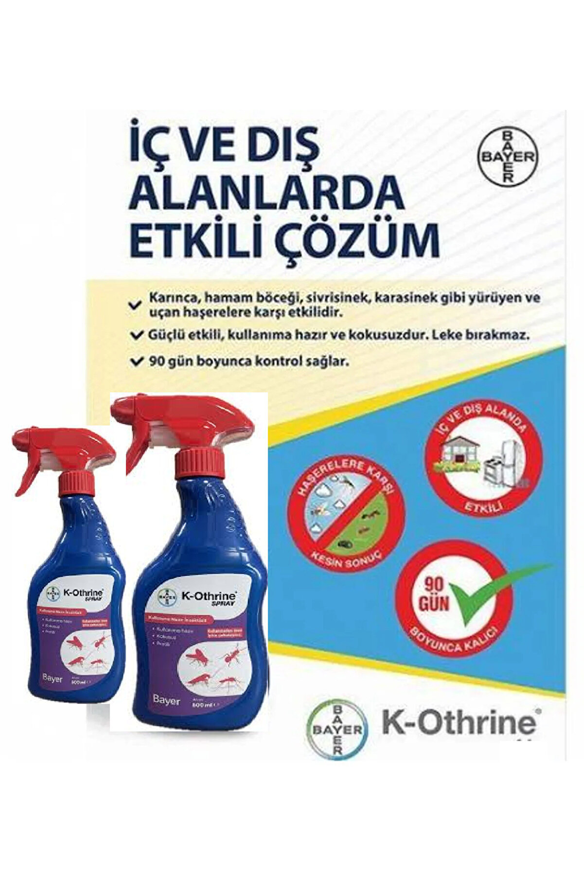 Bayer Haşere İlacı (K-Othri̇ne 500 Ml) X 2 Adet (Kullanıma Hazır, Kokusuz Ve Prati̇k) -2026
