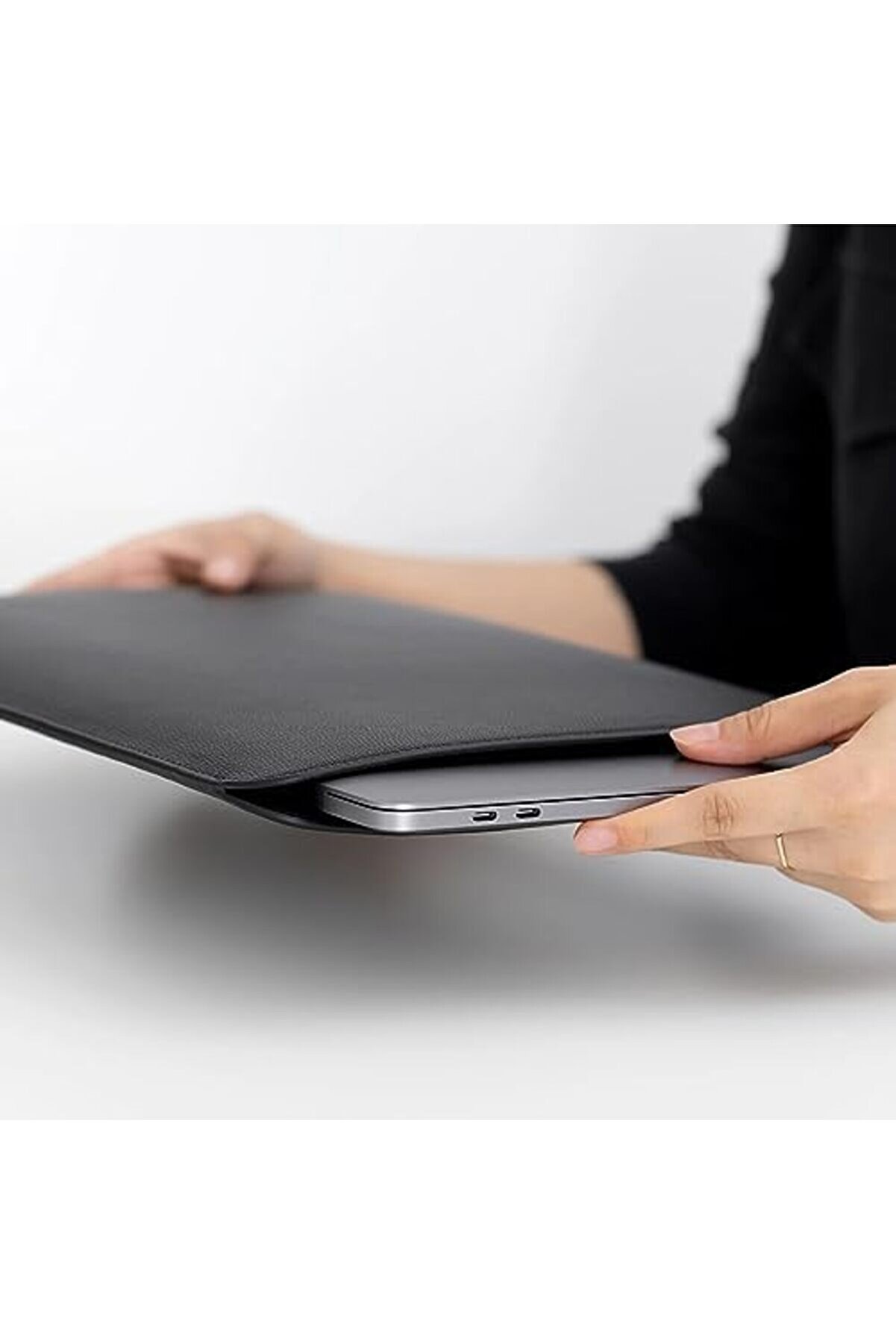 Ekn Macbook Pro 14" Inç , Macbook Ai̇r 14" Inç [2019-Öncesi̇] - Su Geçi̇rmez Deri̇ Laptop Kılıfı