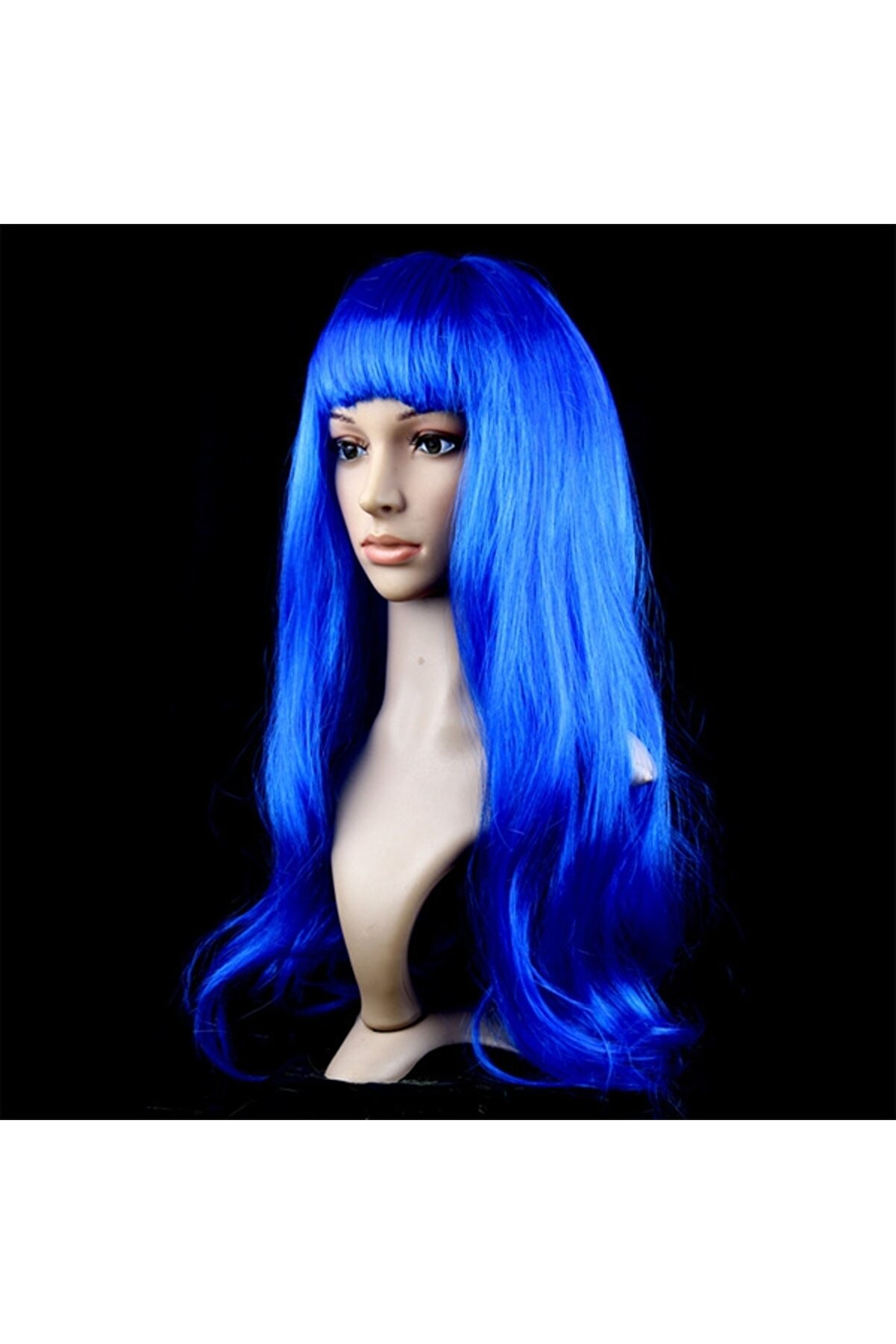 Ethab Ti̇caret Mavi̇ Renk Uzun Parti̇ Peruğu