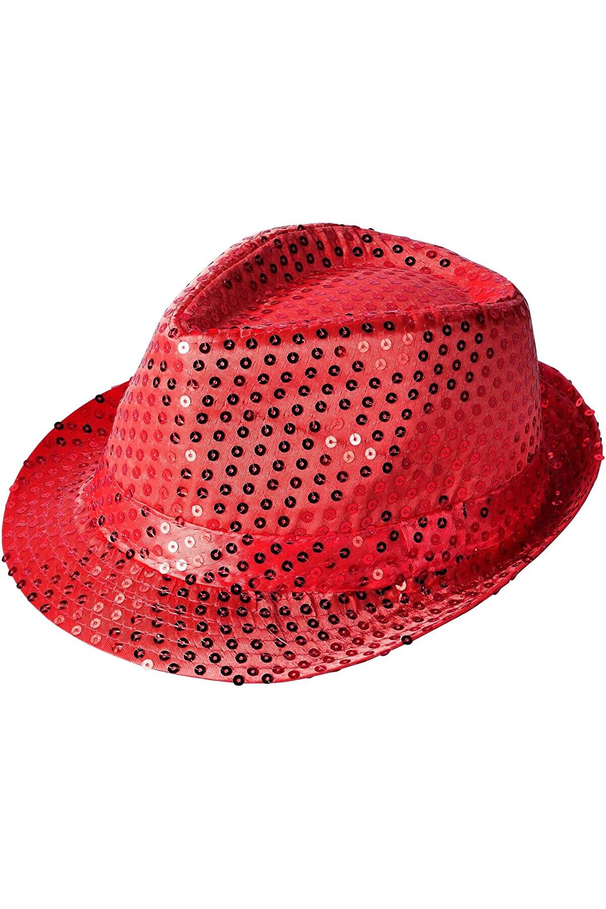 Ethab Ti̇caret Kırmızı Payetli̇ F&ouml;tr Şapka Yeti̇şki̇n Boy