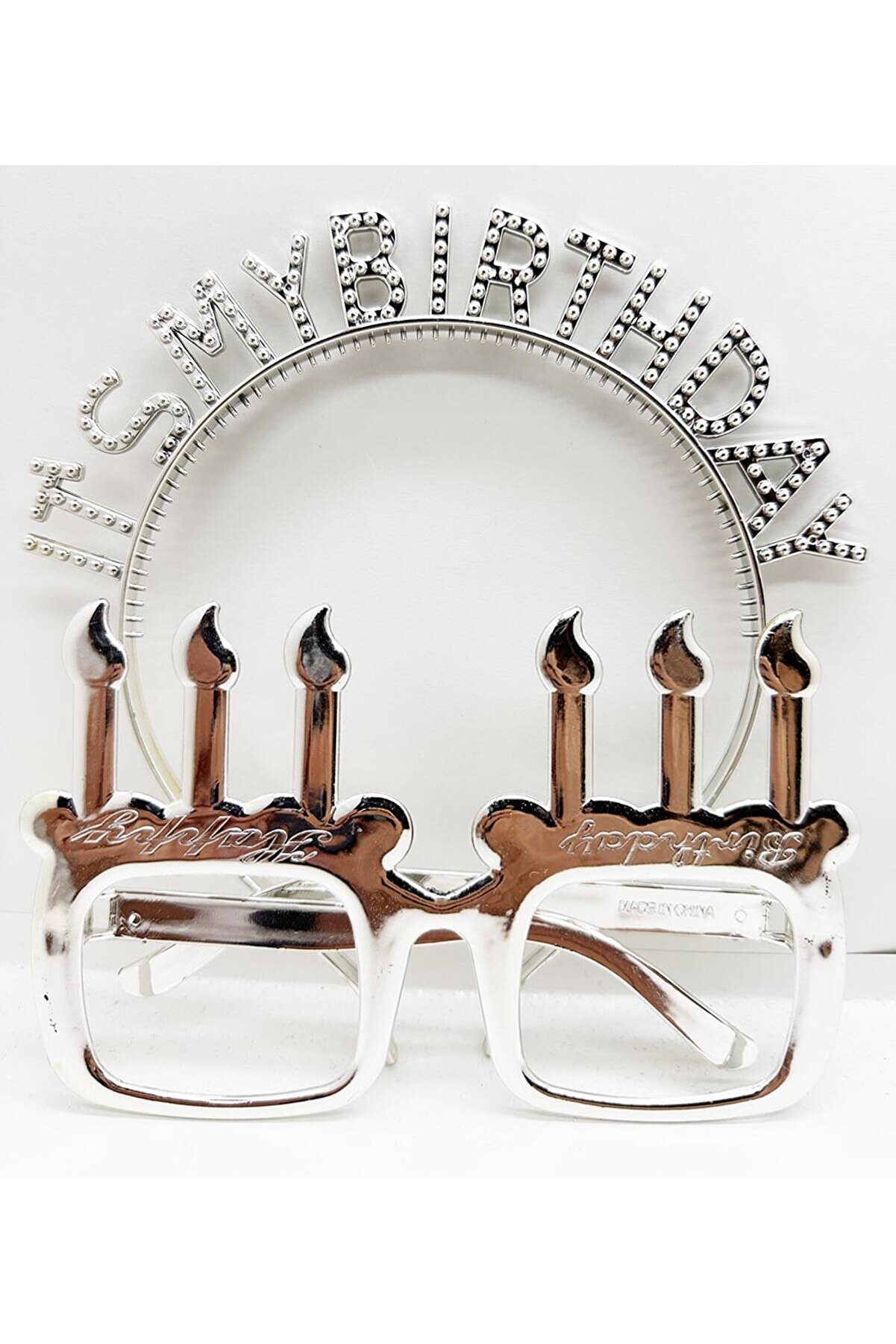 Ethab Ti̇caret İt S My Bi̇rthday Yazılı Ta&ccedil; Ve Mum Şeki̇lli̇ G&ouml;zl&uuml;k Seti̇ G&uuml;m&uuml;ş Renk