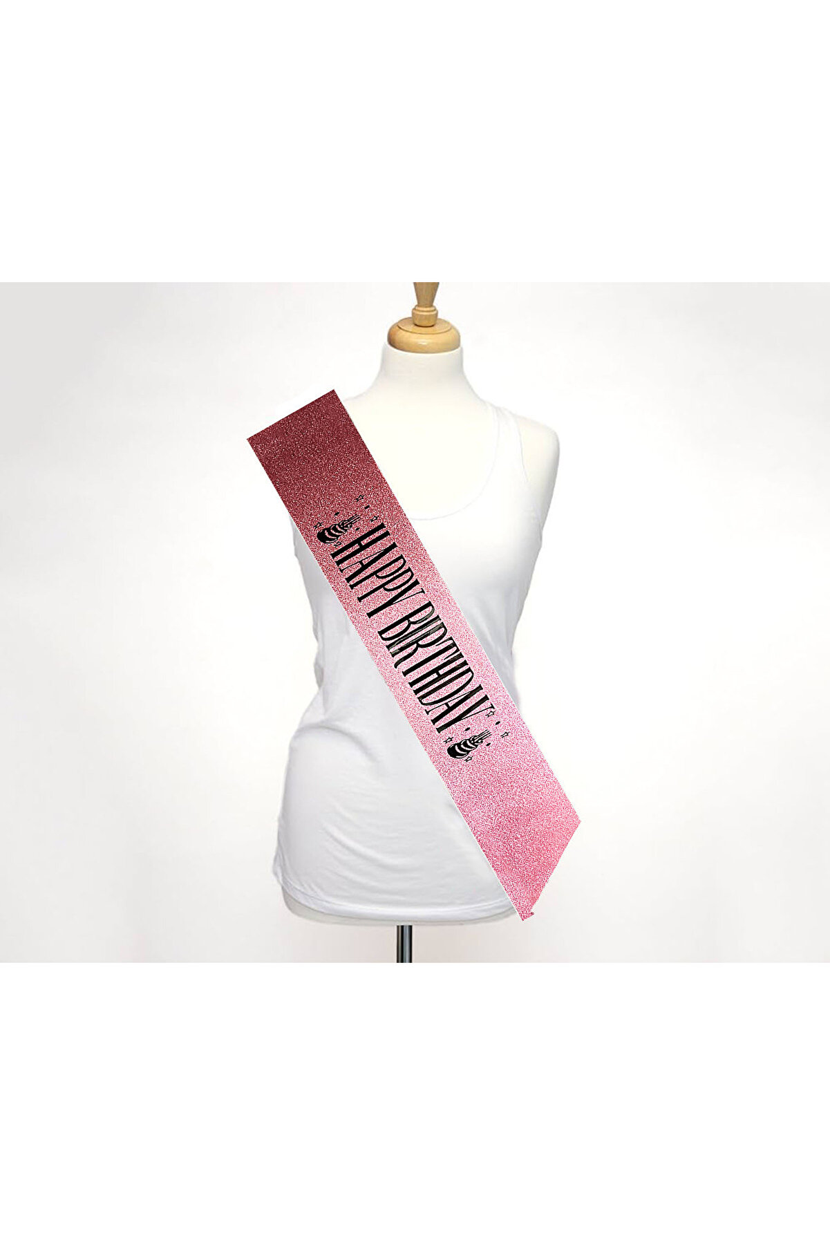 Ethab Ti̇caret Pembe Si̇yah Happy Bi̇rthday Si̇mli̇ Kuşak Kemer