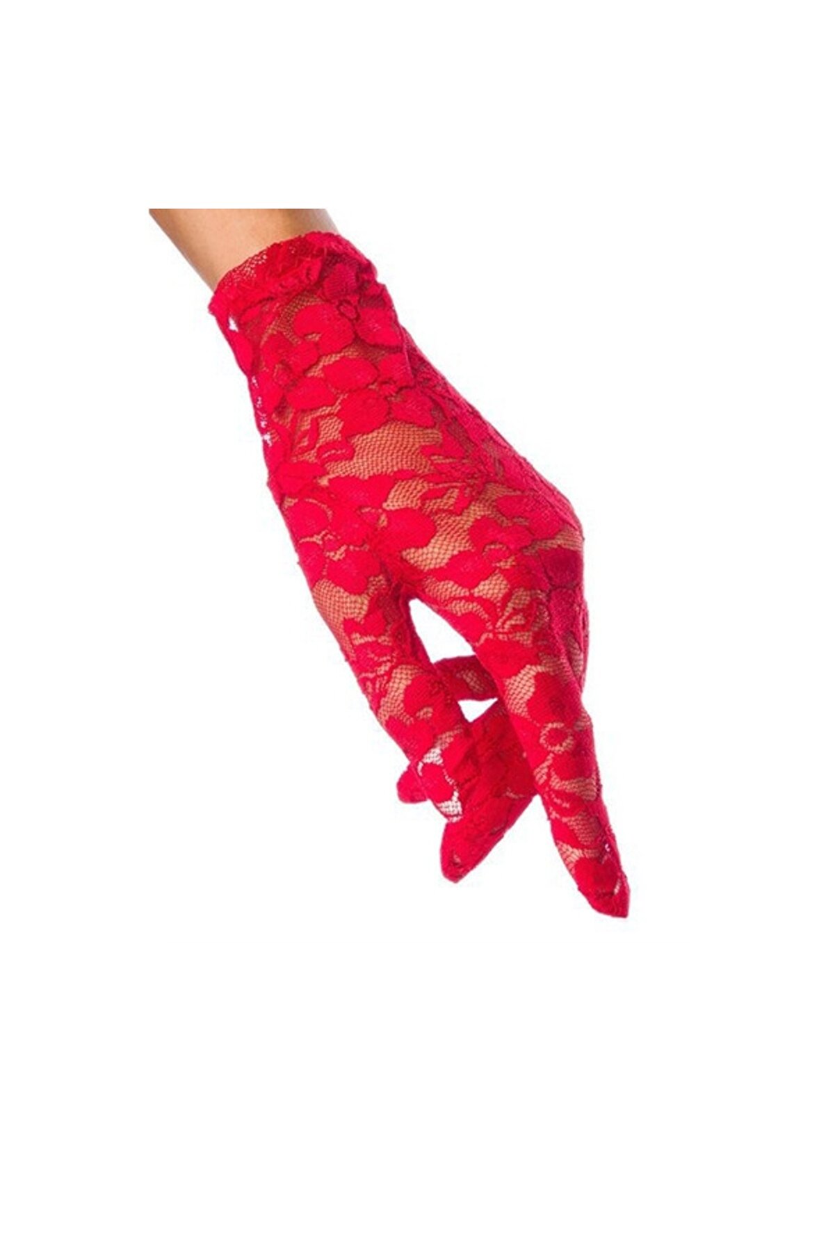 Ethab Ti̇caret Dantelli̇ Kırmızı Gece Eldi̇veni̇