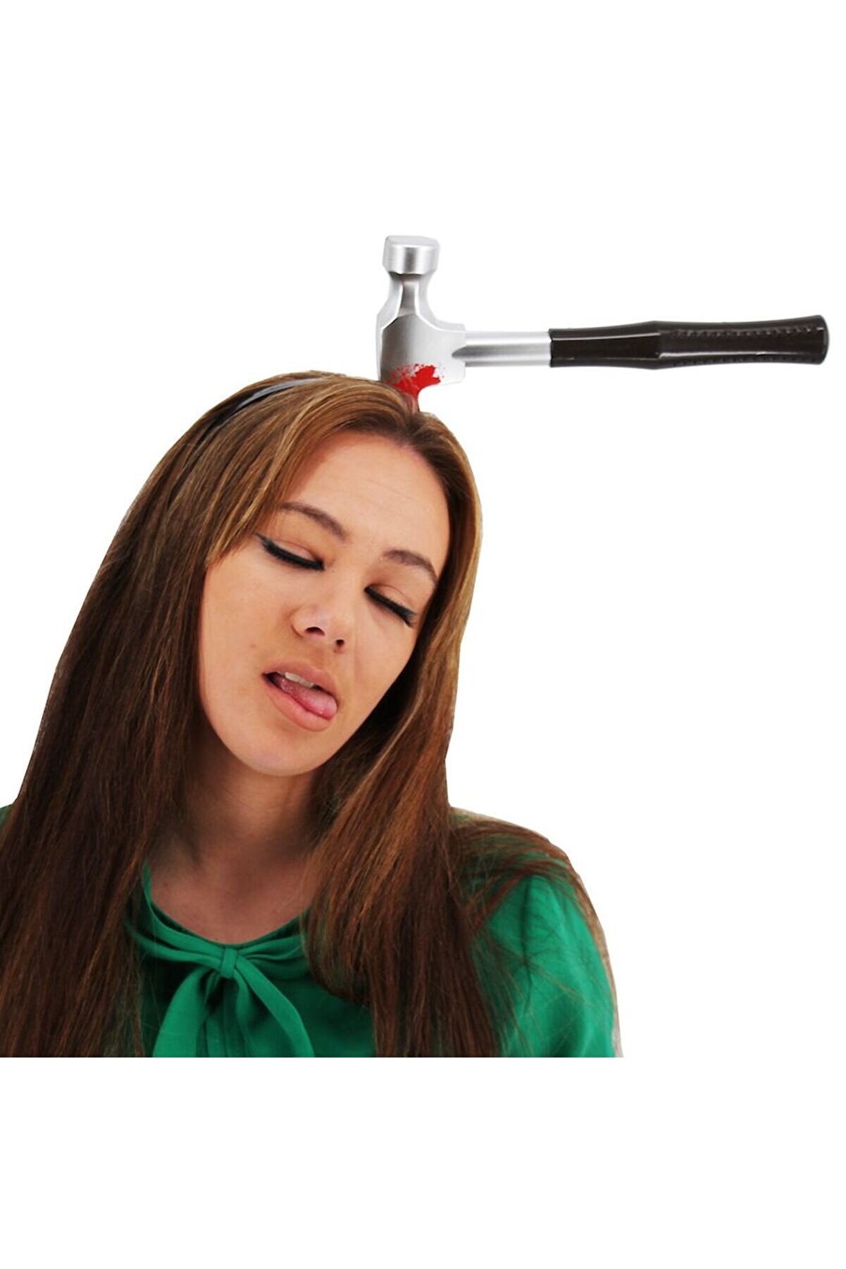 Ethab Ti̇caret Kafaya Saplanmış Kahverengi̇ Saplı &Ccedil;eki̇&ccedil; Şaka Tacı