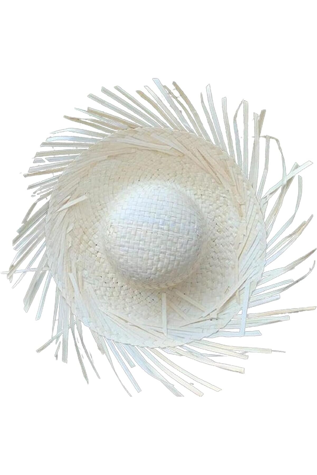 Ethab Ti̇caret Tropi̇kal Parti̇ Beyaz Hasır Hawai̇i̇ Şapkası