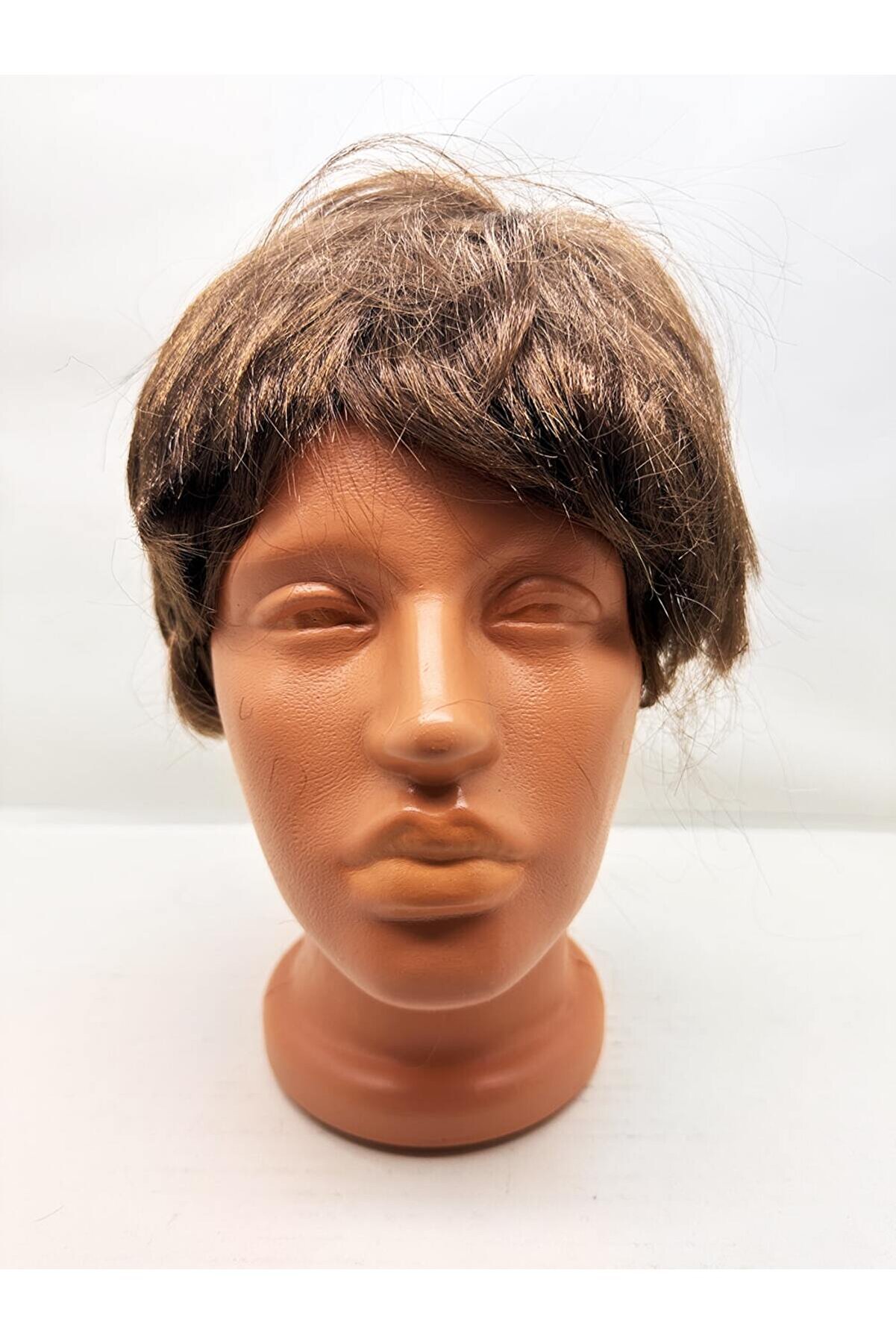 Ethab Ti̇caret Kahverengi̇ Kısa Kesi̇m İ&ccedil;i̇ Astarlı Erkek Peruğu