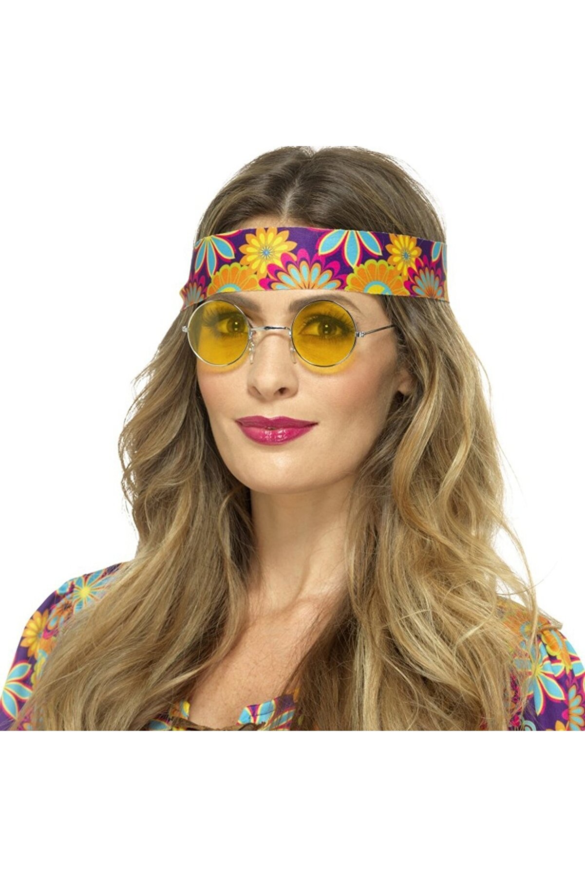 Ethab Ti̇caret Yuvarlak Cam John Lennon Tarzı Gold &Ccedil;er&ccedil;eveli̇ Sarı G&ouml;zl&uuml;k