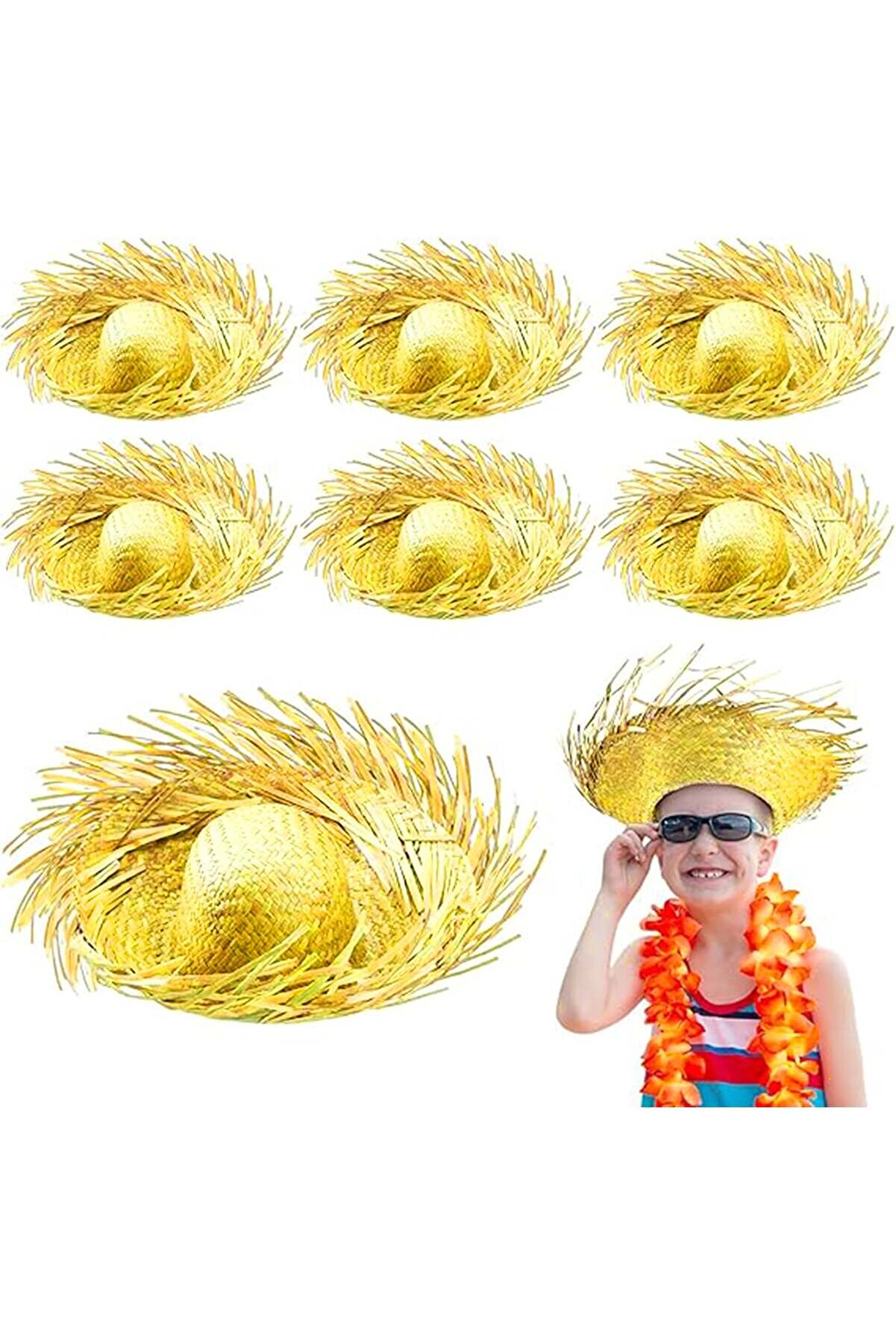 Ethab Ti̇caret Tropi̇kal Parti̇ Sarı Hasır Hawai̇i̇ Şapkası