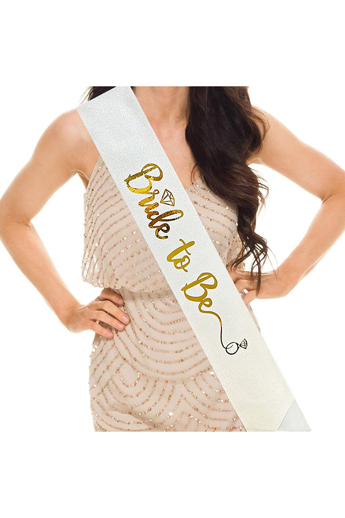 Ethab Ti̇caret Altın Bri̇de To Be Yazılı Beyaz Kuşak