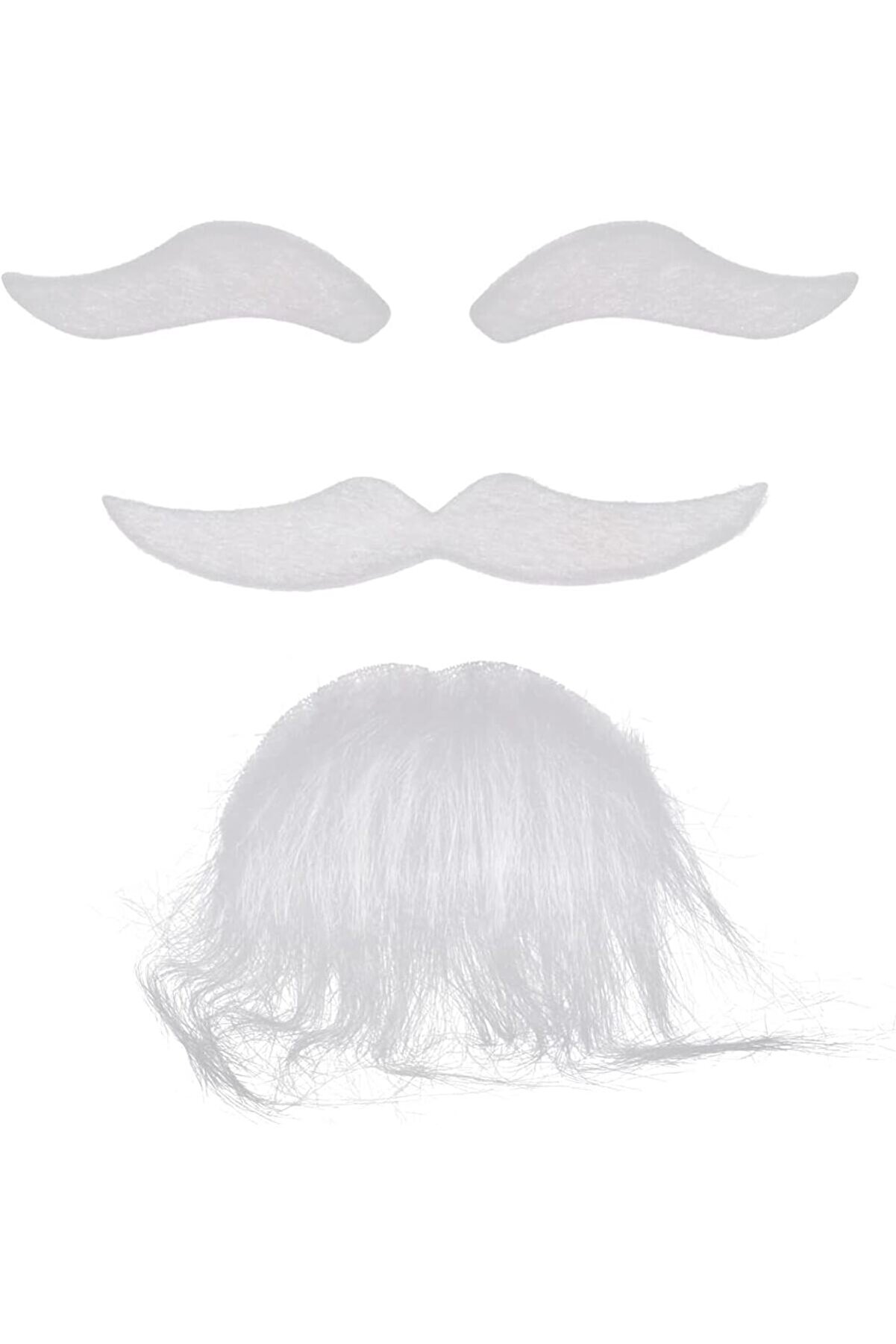 Ethab Ti̇caret Beyaz Renk Kendi̇nden Yapışkanlı Takma Sakal Bıyık Ve Kaş Seti̇