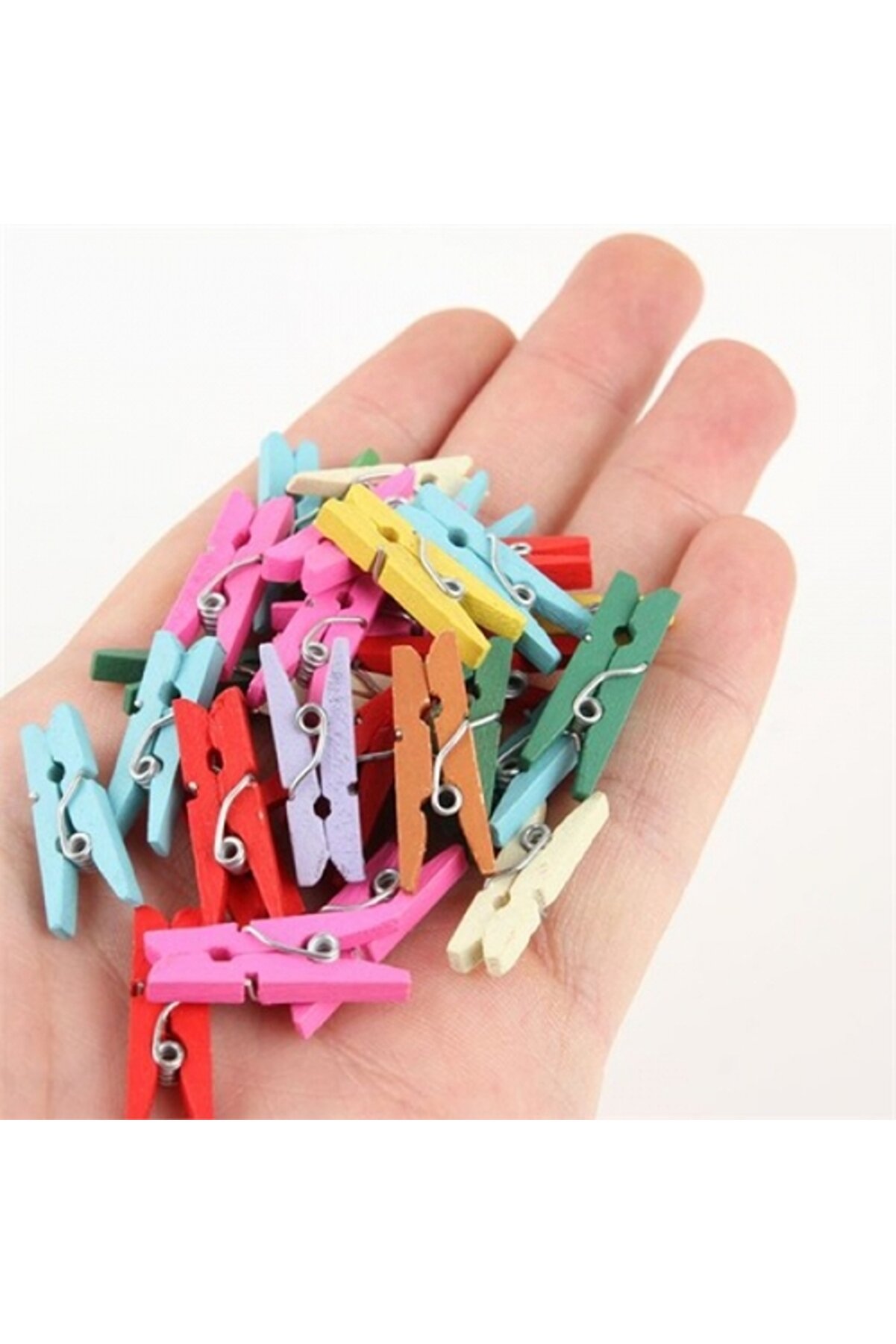 Ethab Ti̇caret Ahşap Renkli̇ Mi̇ni̇ Mandal 100 Adet