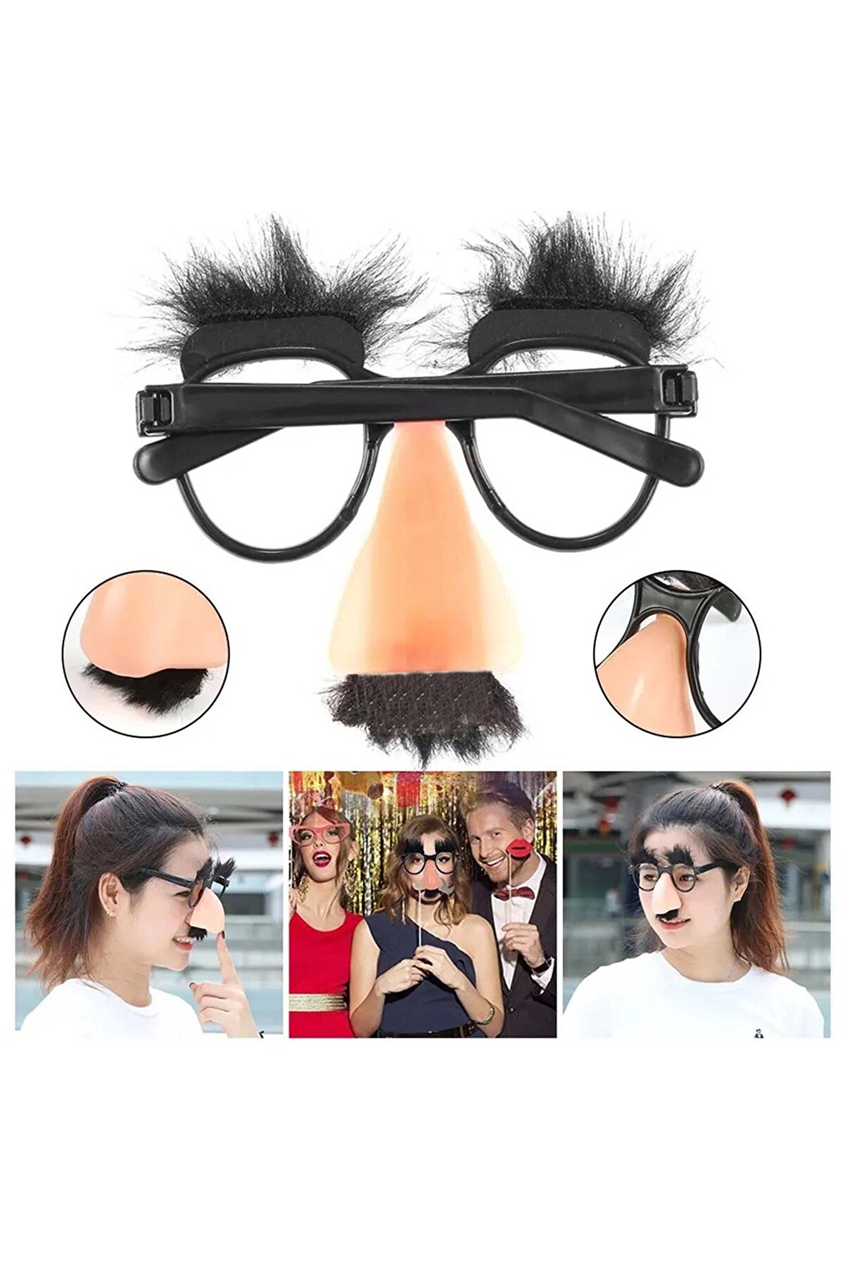 Ethab Ti̇caret Eğlenceli̇ Kılık Deği̇şti̇rme Kaş Bıyık Mi̇zah G&ouml;zl&uuml;ğ&uuml; 9X13 Cm