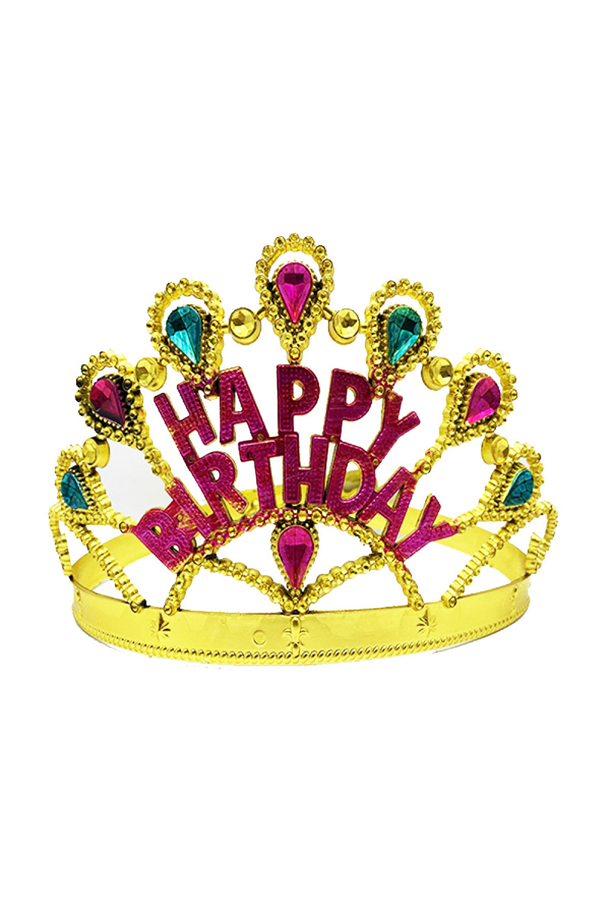 Ethab Ti̇caret Altın Renk Happy Bi̇rthday Doğum G&uuml;n&uuml; Tacı