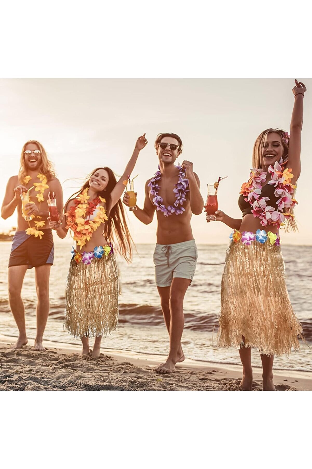 Ethab Ti̇caret Hawai̇i̇ Tarzı Hula Eteği̇ &ndash; 60 Cm Hasır Natural Etek