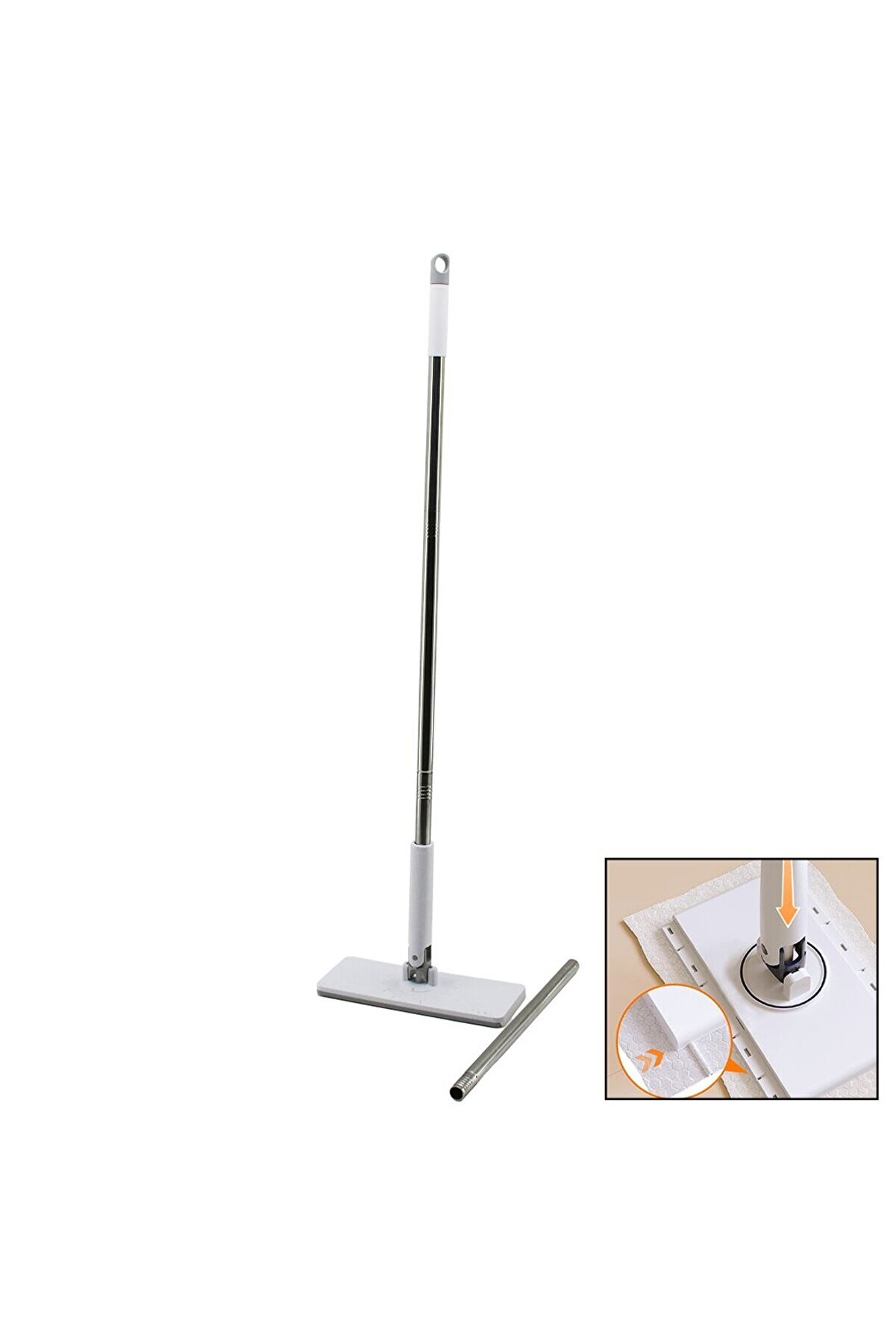 Go İthalat Otomati̇k Bez Deği̇şti̇ren Mop Sap &Ccedil;ek=Bez Bırak - Sap İt=Bez Tut 360&deg; Başlık