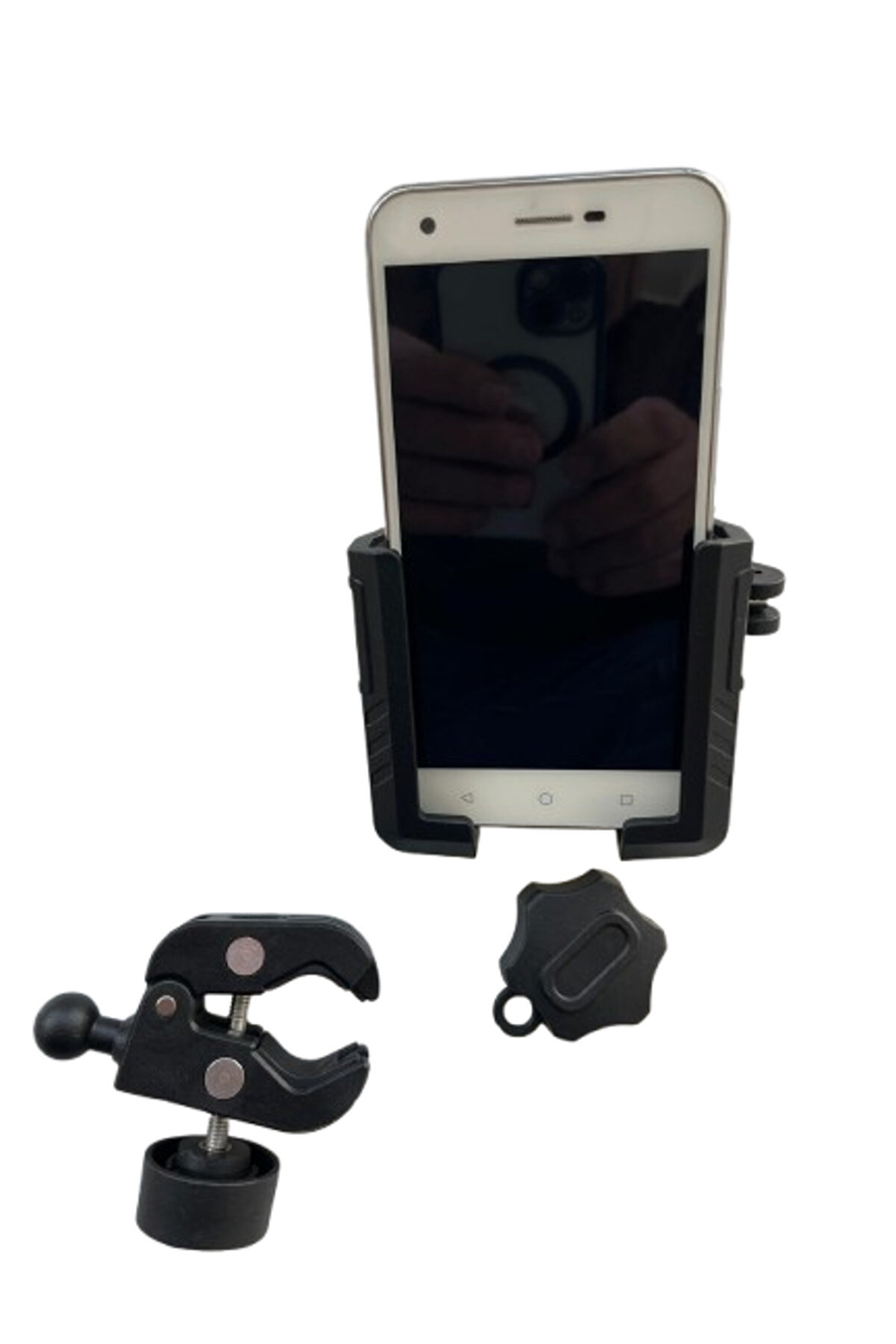 Alkan MB Motosiklet Scooter Atv Bisiklet Yandan Kilitlemeli Gidon Bağlantılı Telefon Tutucu A+++ Kaliteli