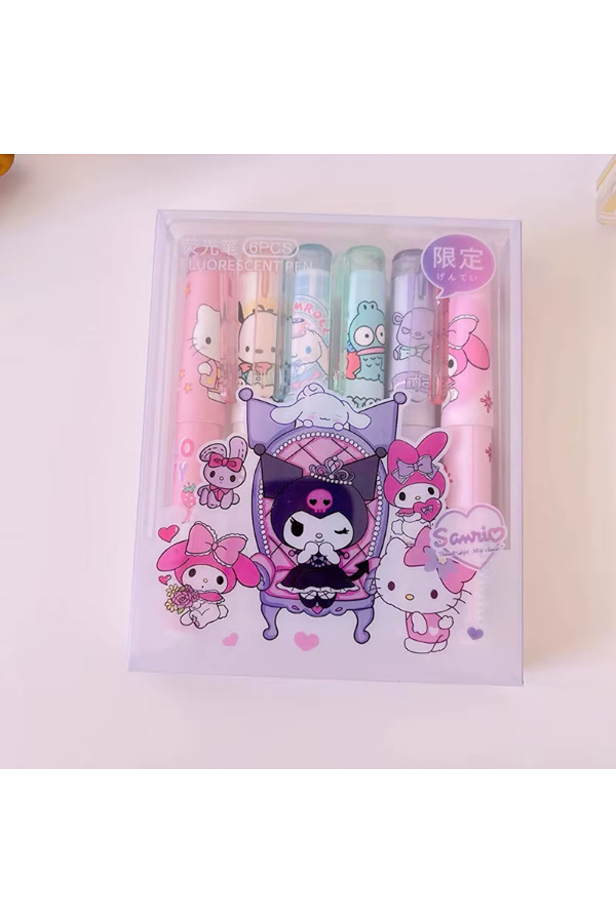 Ethab Ti̇caret 6 Lı Fosforlu Kalem Seti̇ - Hello Ki̇tty Kuromi̇ Ve Arkadaşları