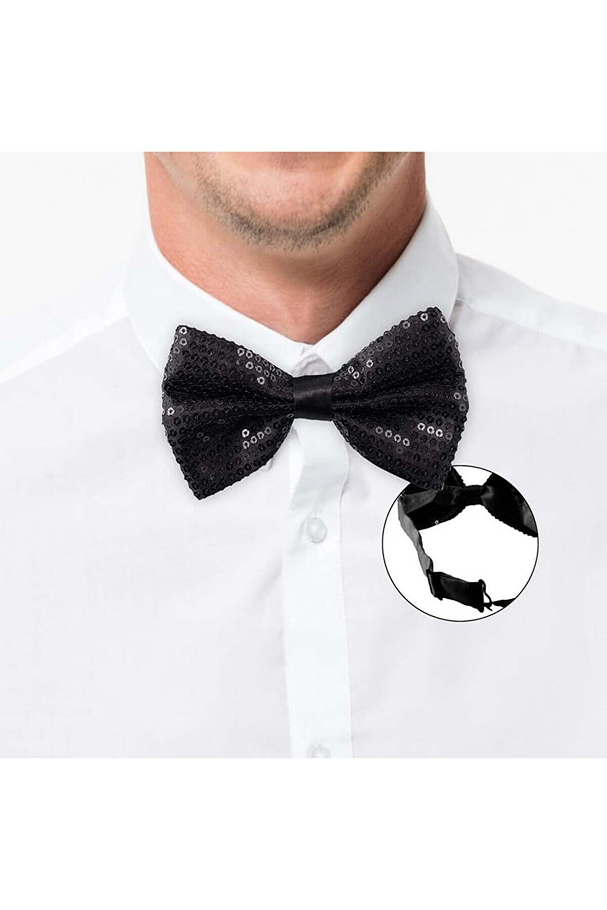 Ethab Ti̇caret Si̇yah Payetli̇ Pullu Papyon