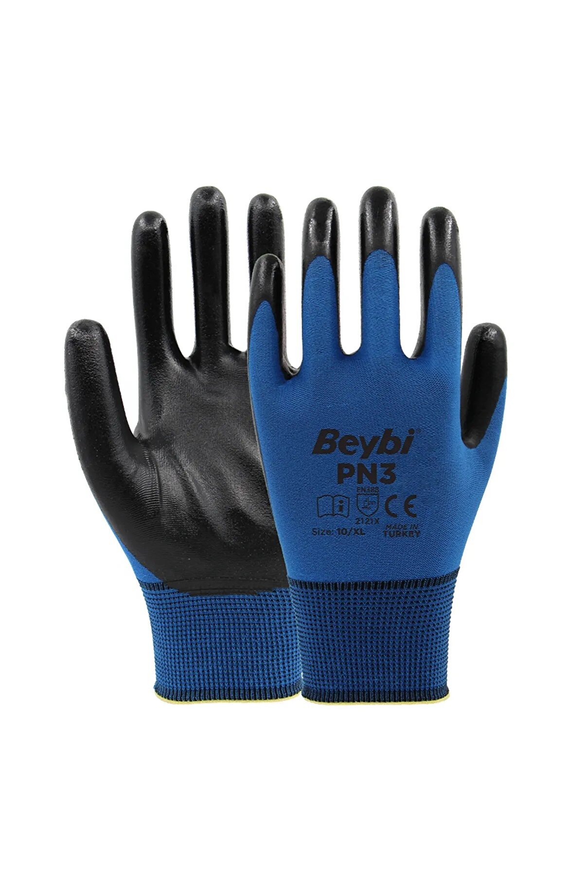 Beybi Pn3 Mavi Nitril Işçi Eldiveni 12 Çift 10 Numara