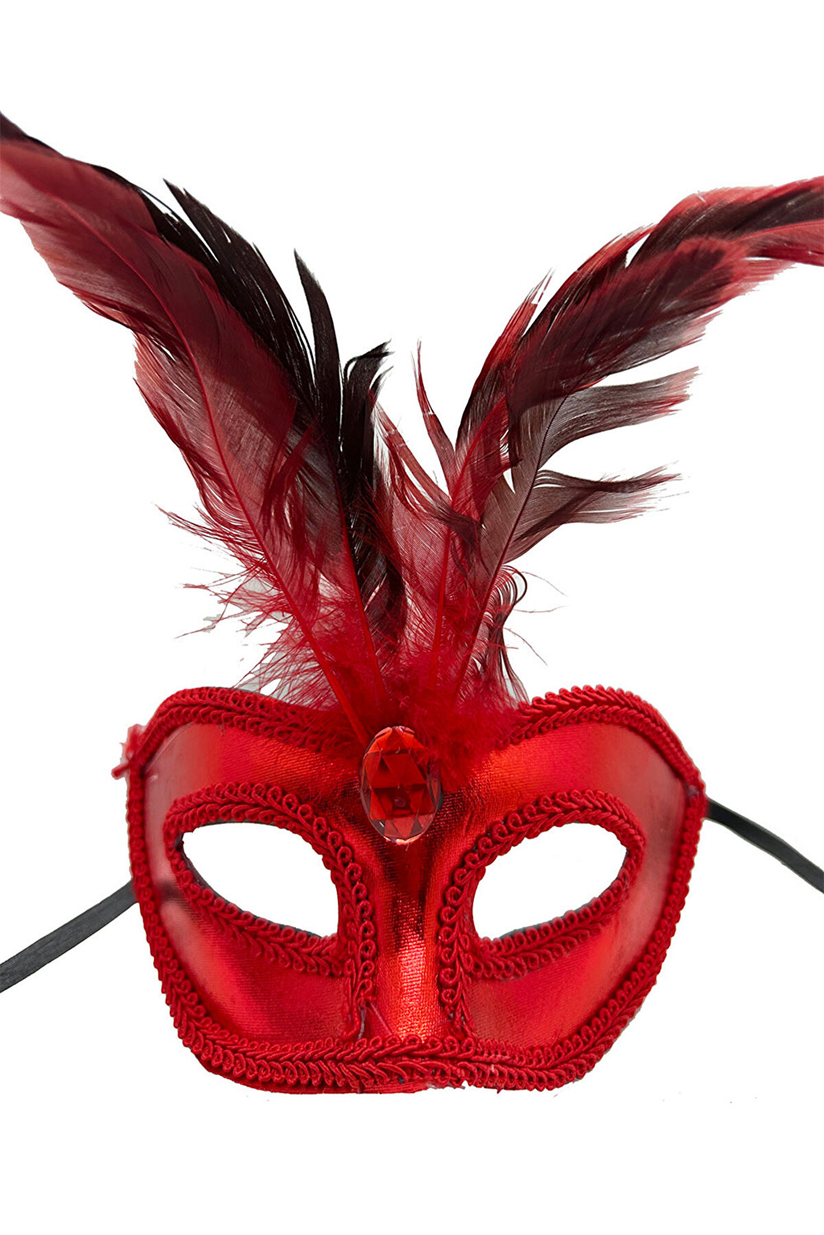 Ethab Ti̇caret Rugan Kaplama Kırmızı T&uuml;yl&uuml; Parti̇ Maskesi̇