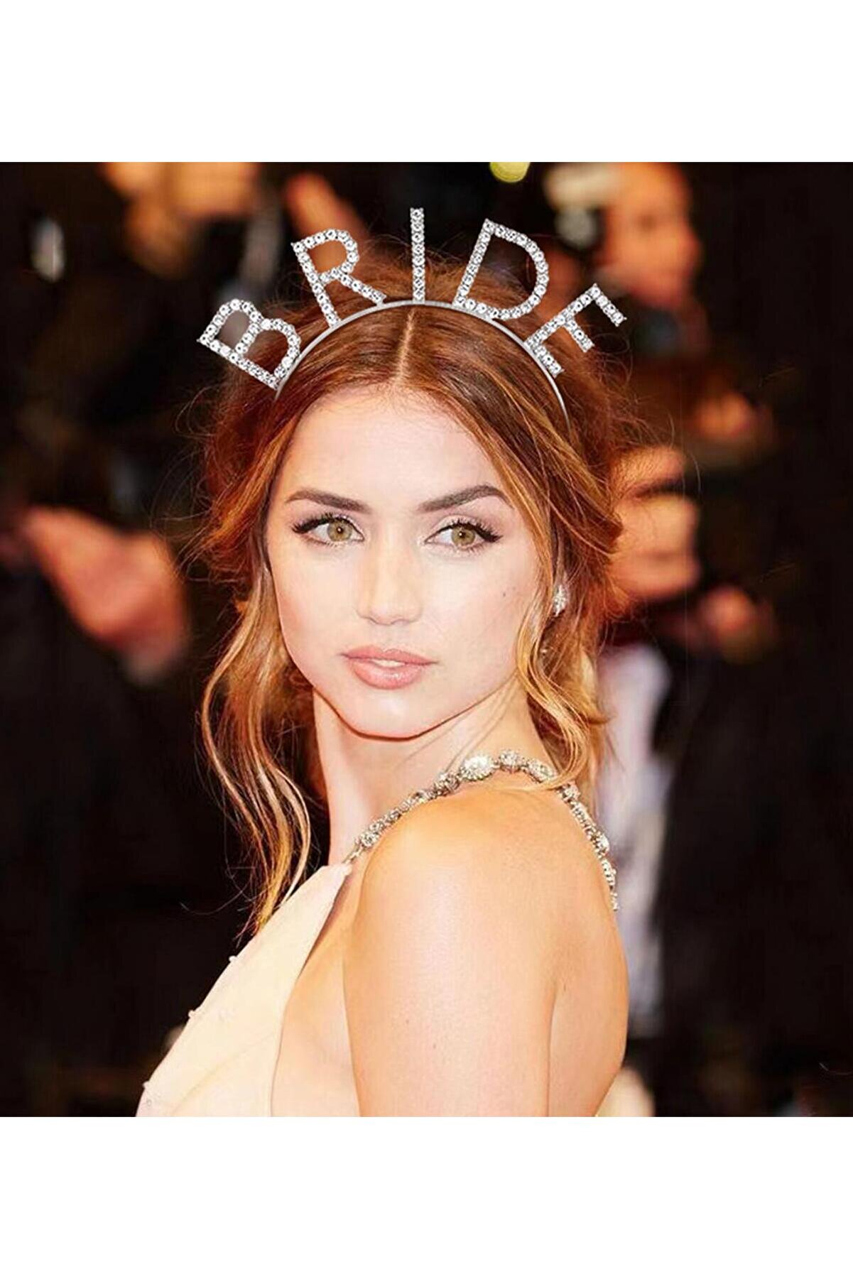 Ethab Ti̇caret Bekarlığa Veda Kri̇stal Taşlı G&uuml;m&uuml;ş Bri̇de Tacı