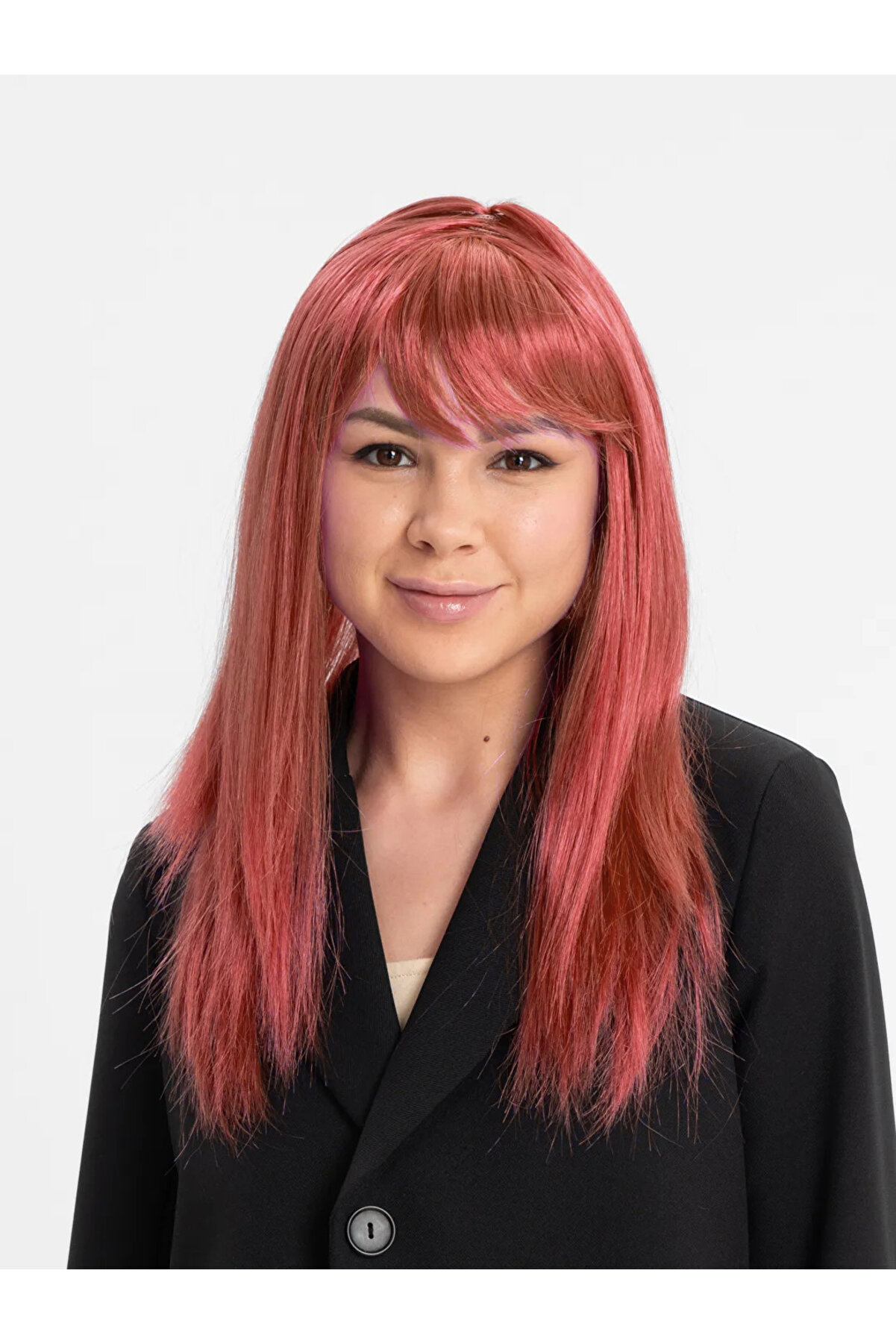 Ethab Ti̇caret Kızıl Renk D&uuml;z Kesi̇m Peruk
