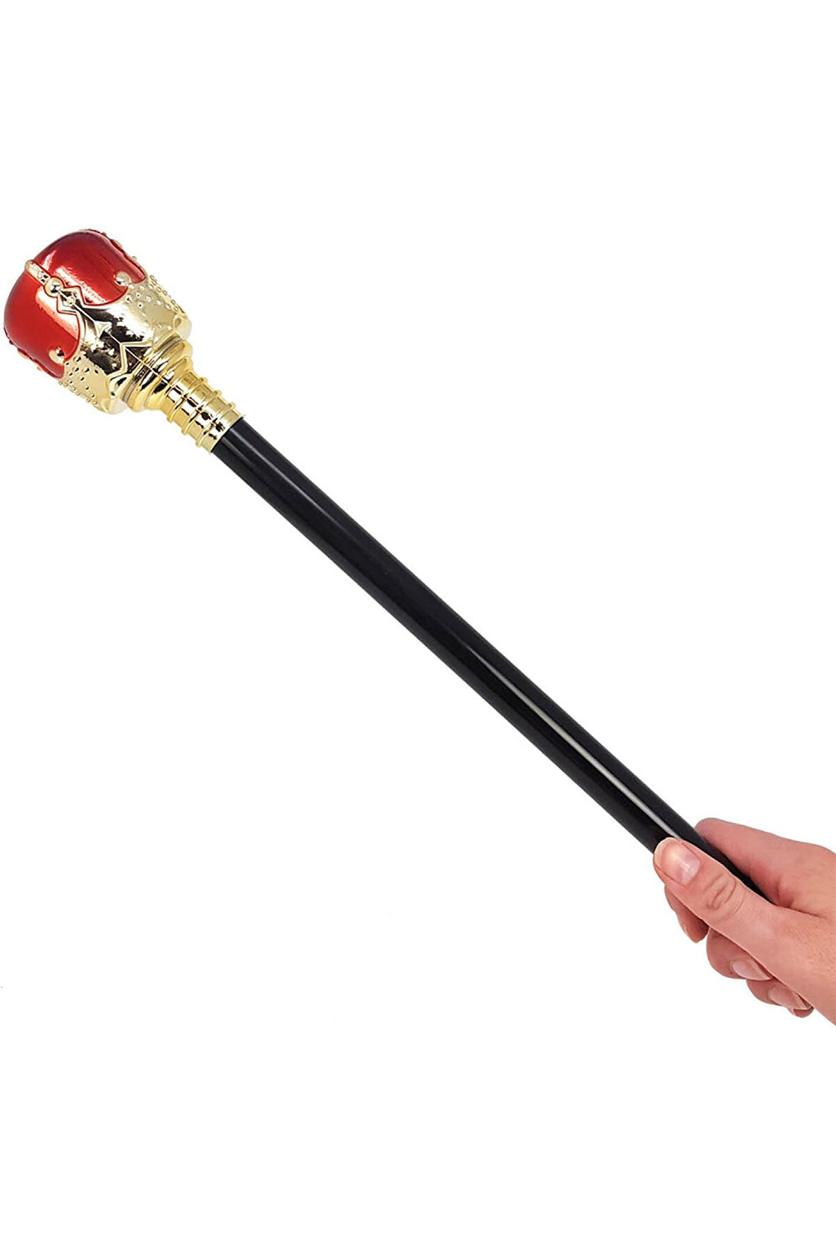 Ethab Ti̇caret Altın Kral Tacı Ve Kırmızı Topuzlu Asası Seti̇