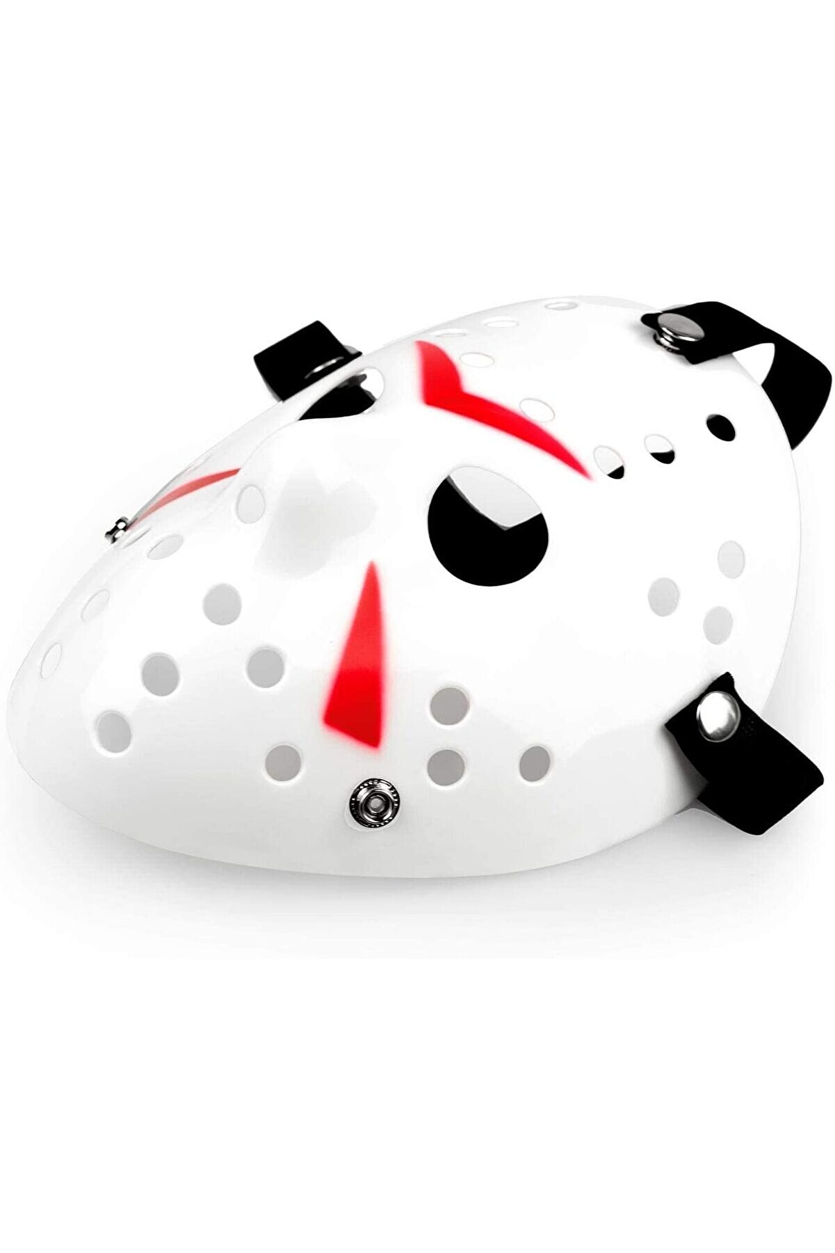 Ethab Ti̇caret Beyaz Kırmızı &Ccedil;i̇zgi̇li̇ Tam Y&uuml;z Hokey Maskesi̇