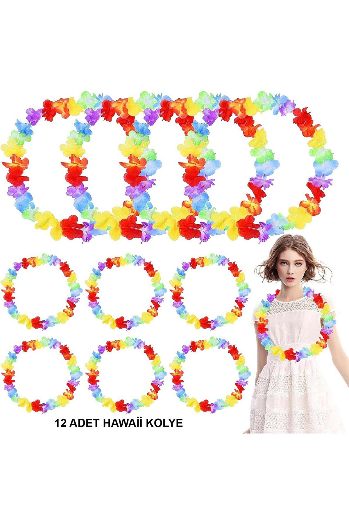 Ethab Ti̇caret Hawai̇i̇ &Ccedil;i̇&ccedil;ekli̇ Boyun Kolyesi̇ 12 Adet